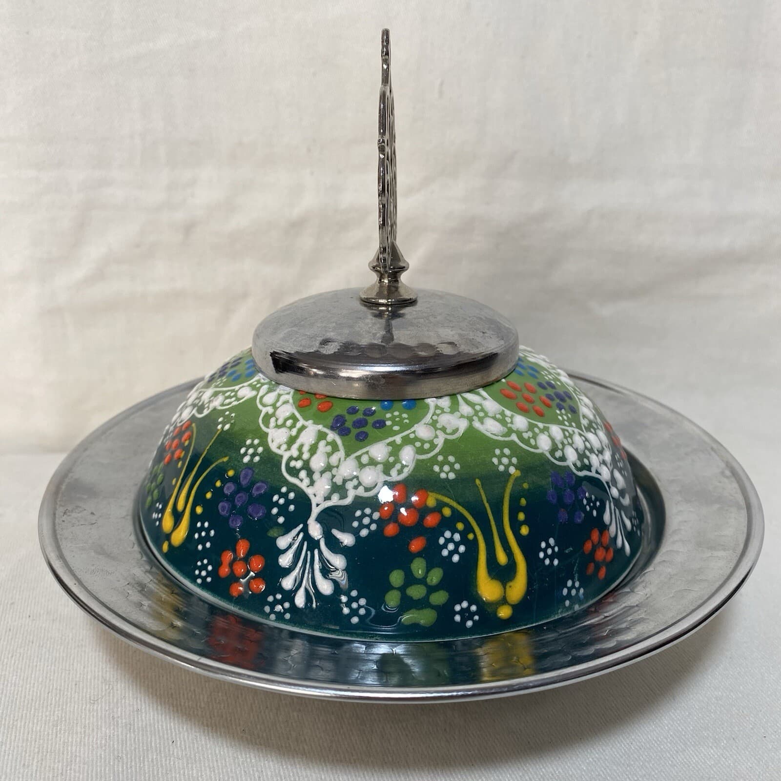 Handpainted Ceramic & Metal Candy Dish Ramadan 4