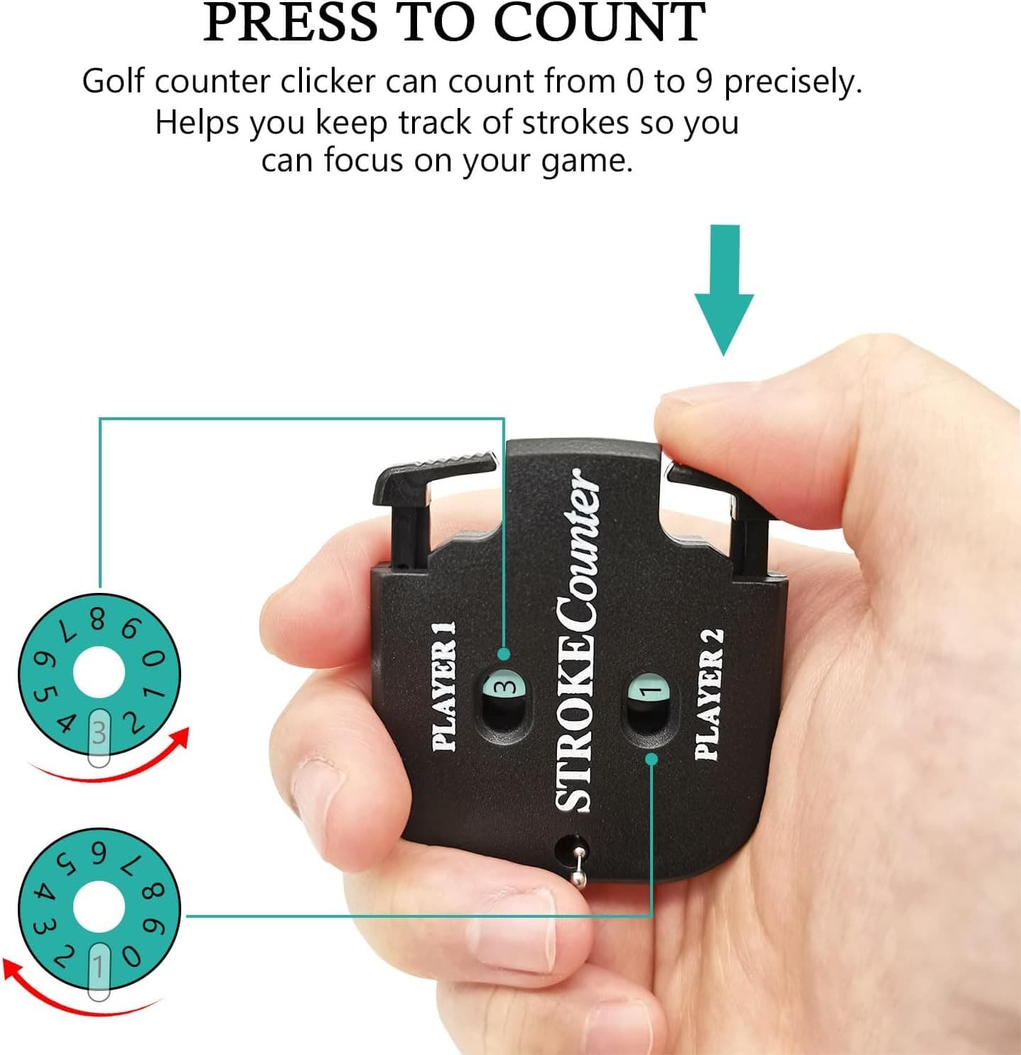 Medsuo 2pcs Golf Score Indicator 2 Player Stroke Counter Clicker Portable Golf H 4