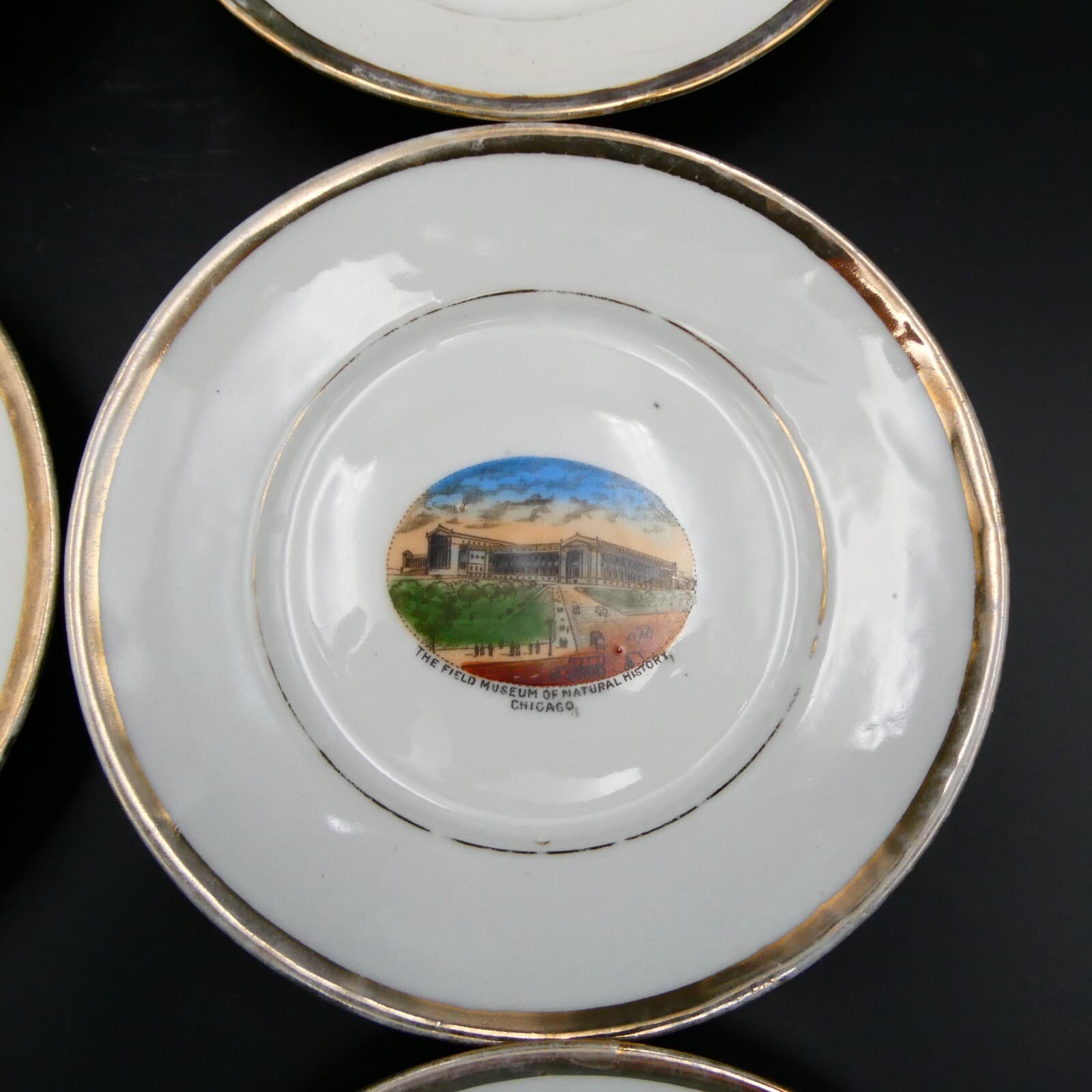 Antique Chicago Illinois Souvenir Plates Set of 6 Wacker Dr Art Institute Pier 4