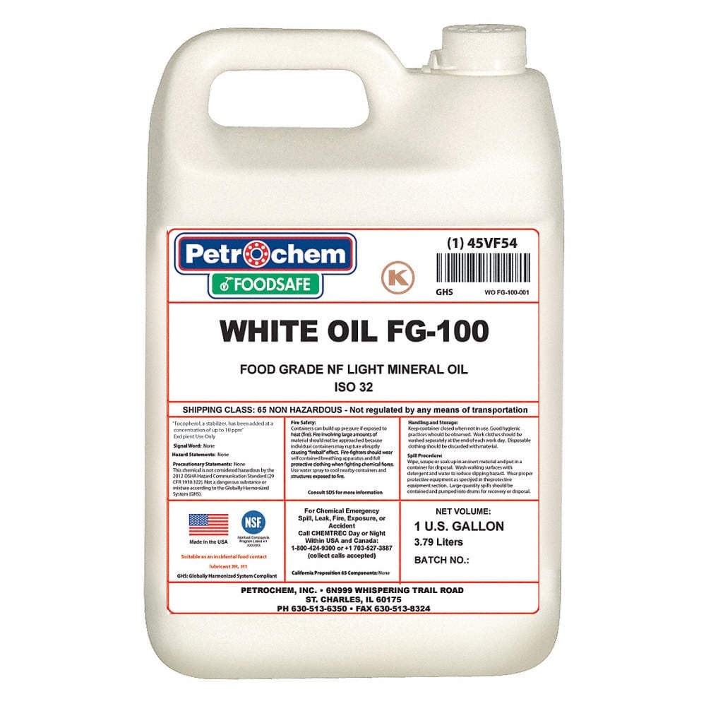 PETROCHEM WO FG-100-001 Mineral Hydraulic Oil,Food Grade,1 gal. 45VF54