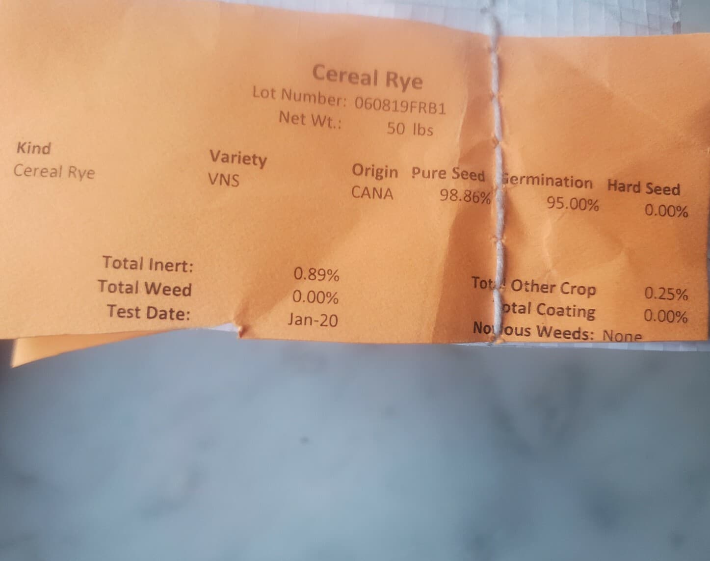 Organic Rye berry grain 5 LB..no fungicides!! 2