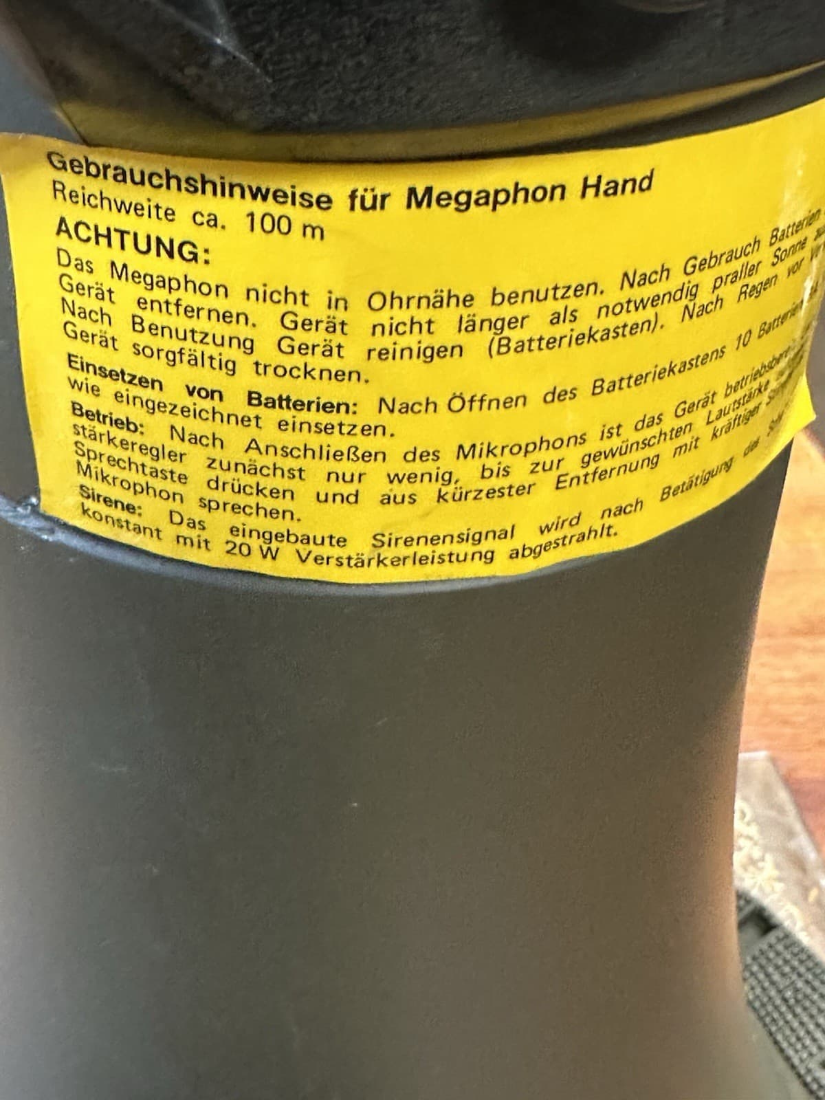 Vintage Helmut Singer Electronix High Power Megaphone 44x29cm 4