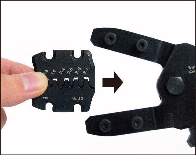 Handy CRIMPING TOOL SET, 3 inter-changeable die plates Japanese ENGINEER PAD-02 3