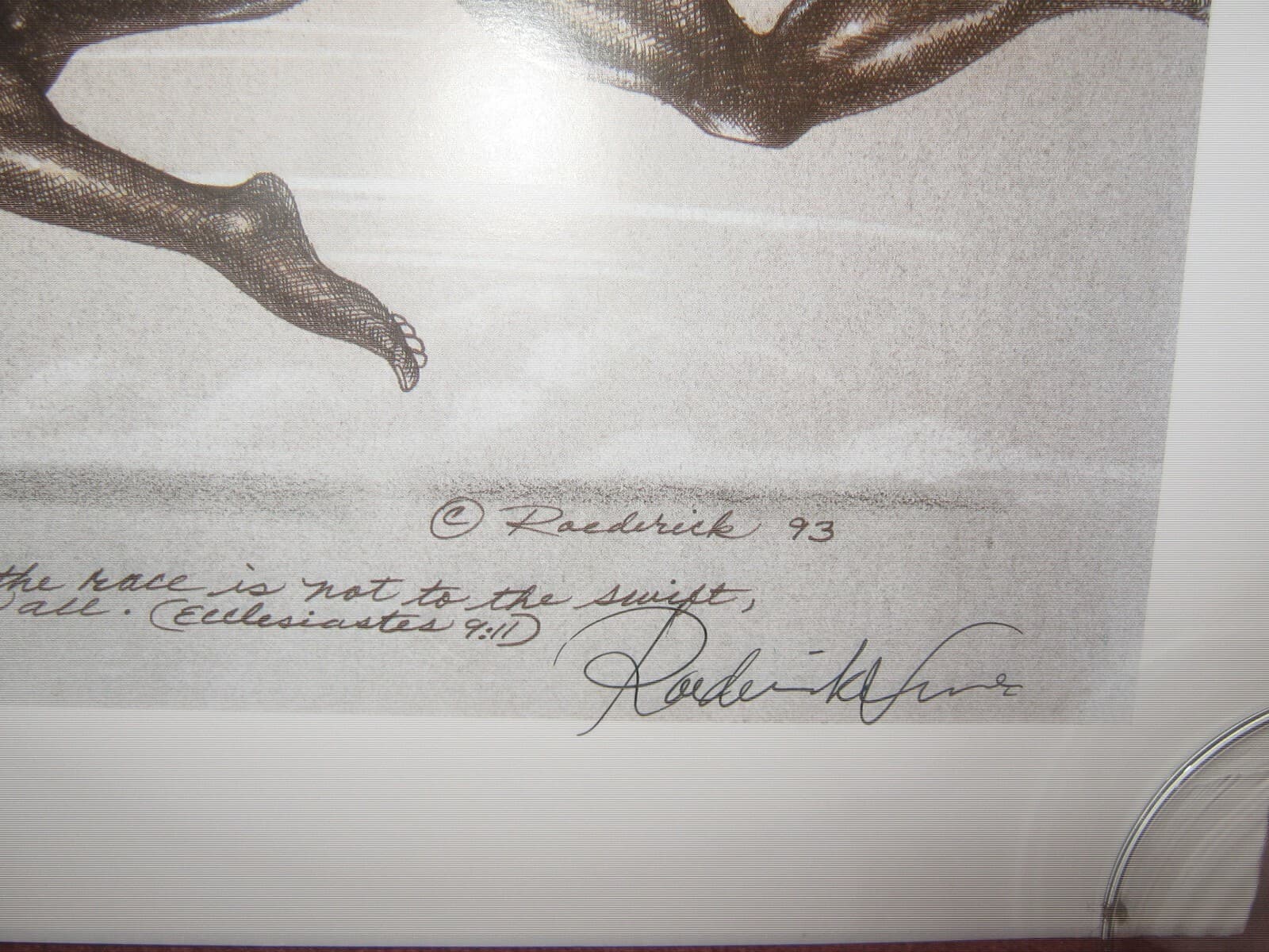 Roederick Vines "RUNNING OUT OF TIME" 1993(17.5" x 35"s) Signed & Clean 6