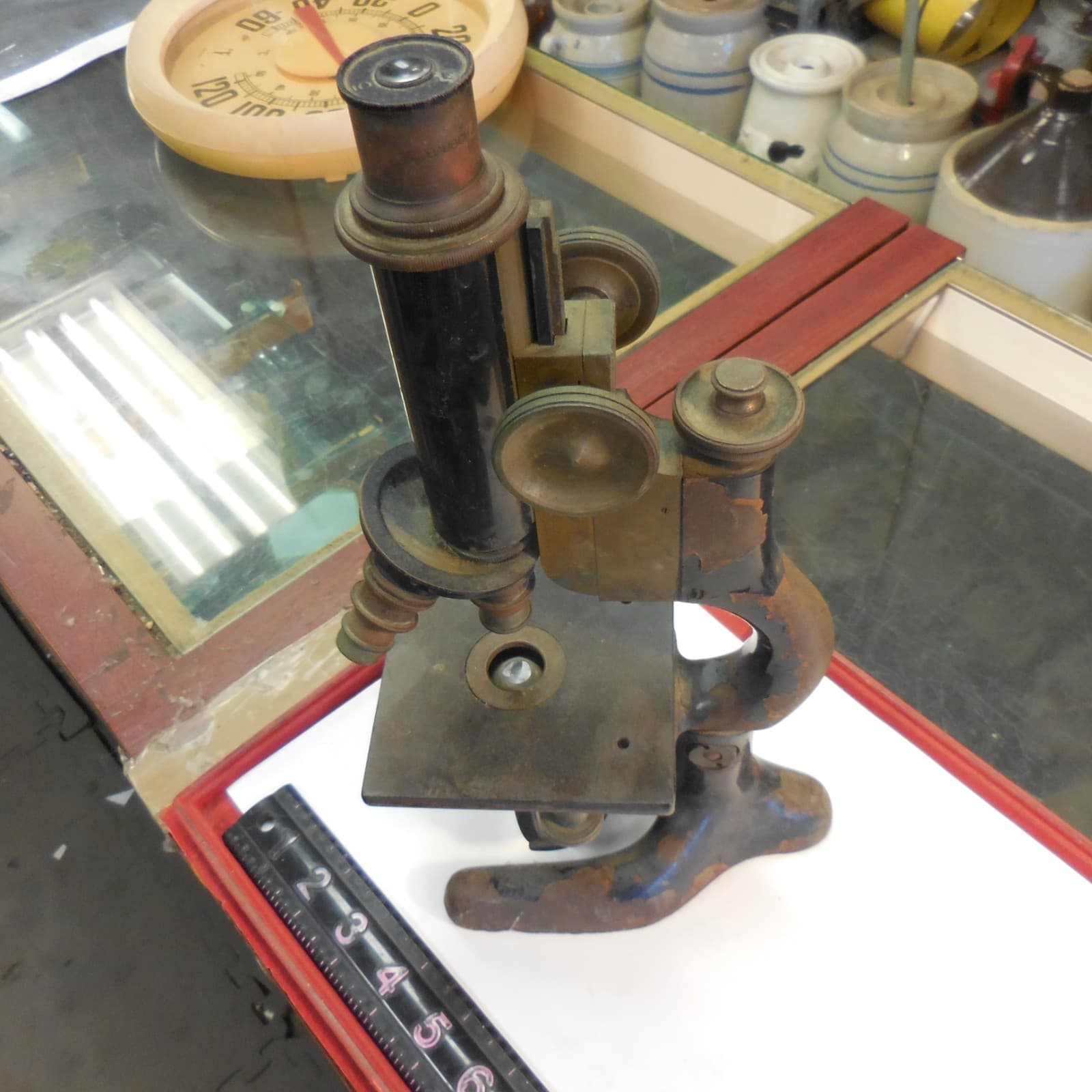 ANTIQUE BAUSCH & LOMB BRASS MICROSCOPE -UNKNOWN CONDITION “AS-IS” 5