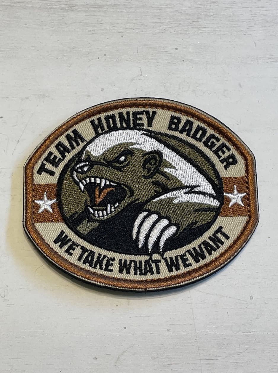 2 PCS TEAM HONEY BADGER MILITARY TACTICAL US ARMY COMBAT SWAT HOOK PATCH 3