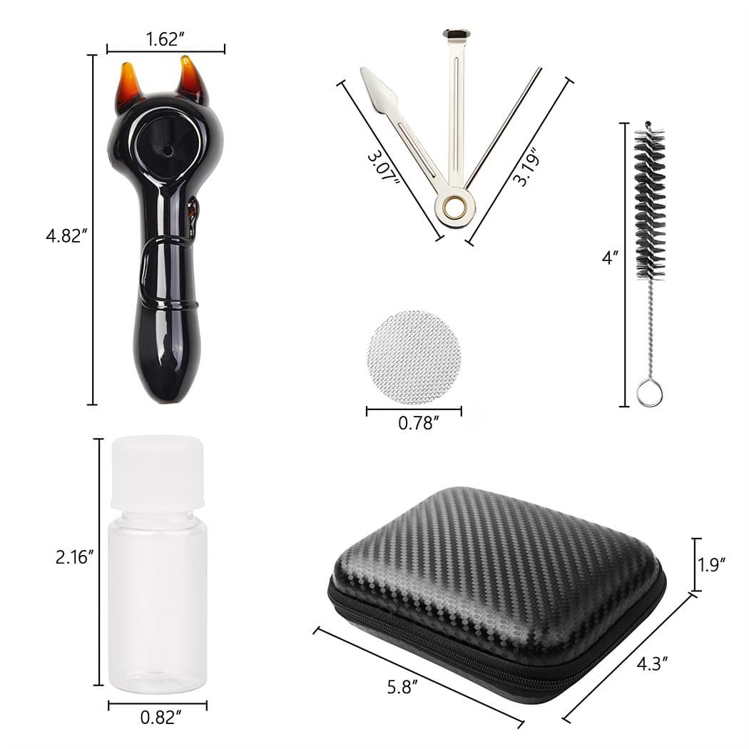 4 Inch Demon Tobacco Smoking Glass Pipe Gorgeous Bowl Collectible Handmade Pipes 6