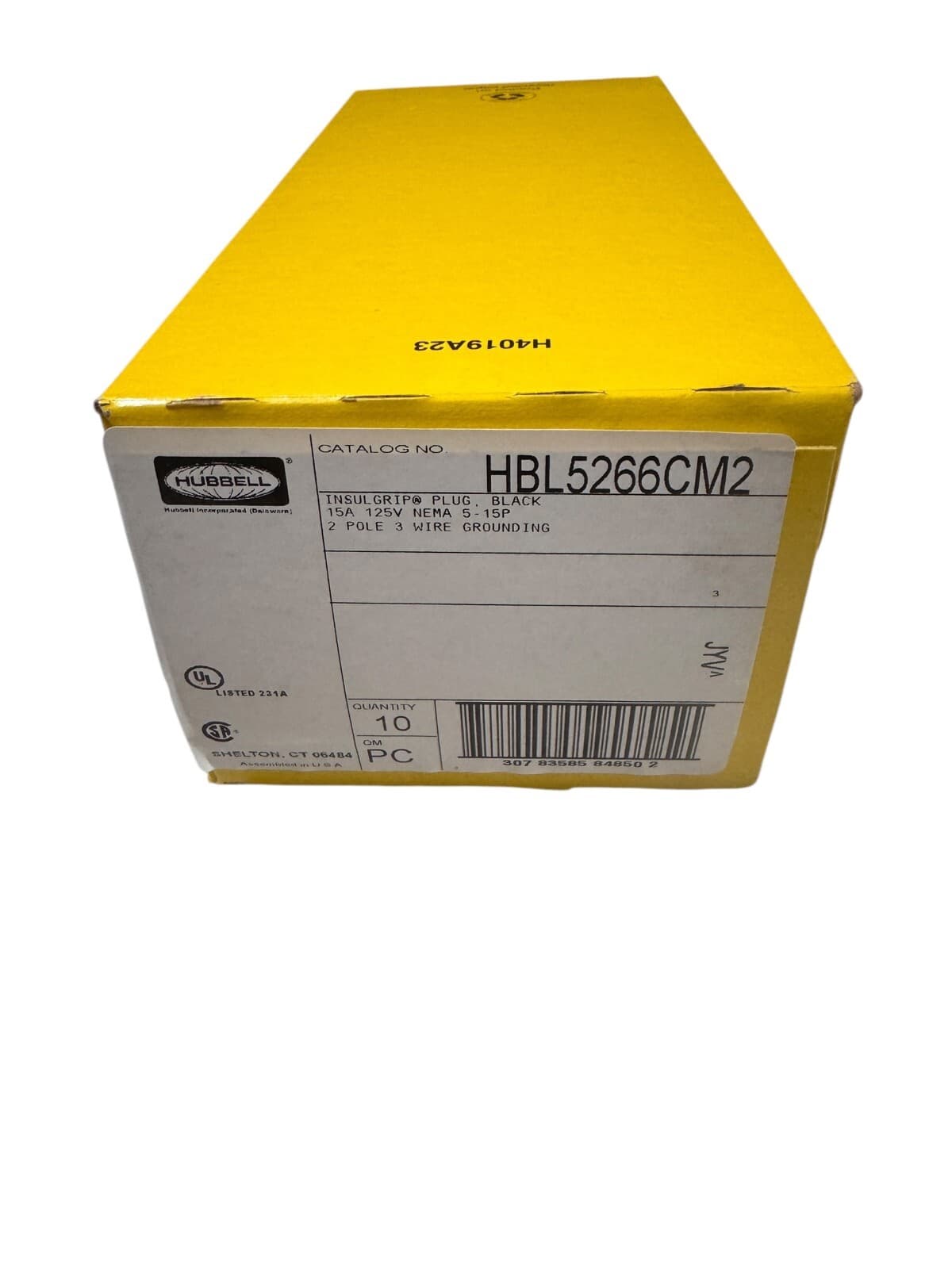 Hubbell HBL5266CM2 Box of 10 Male Straight Blade Plug SHIPS FREE 2