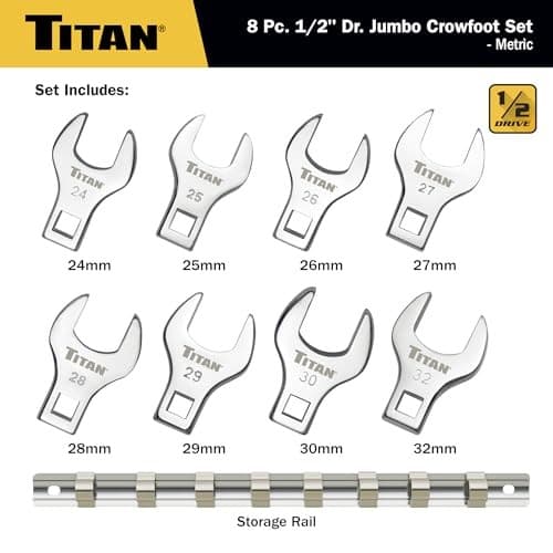  17678 8-Piece Metric Jumbo Crowfoot 8pc Metric, 24 - 32mm 1/2-Inch Drive 3