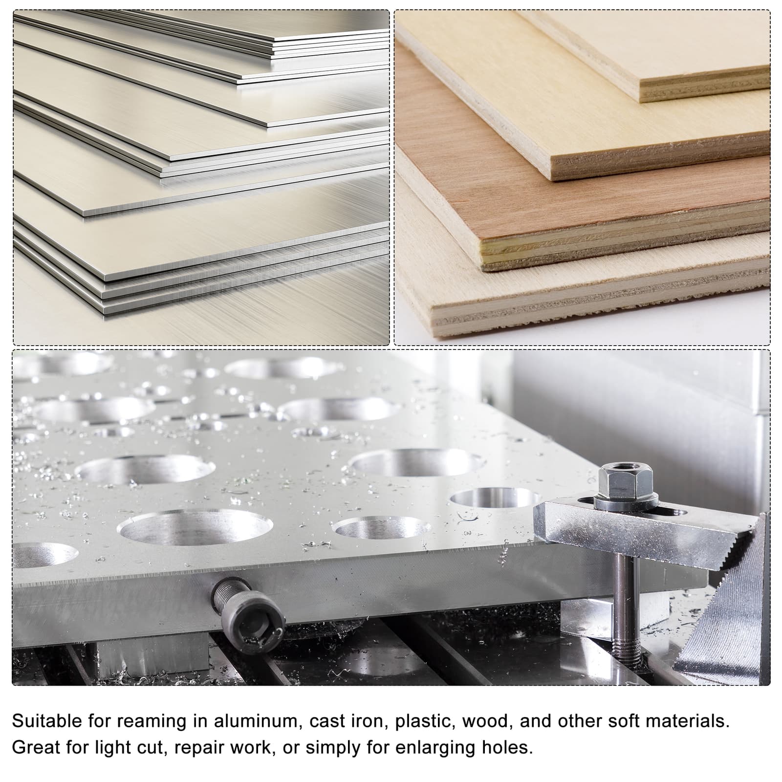 1PCS MT2 Morse Taper Reamer  Uncoated Alloy Tool Steel 6 Flute Straight Shank 6