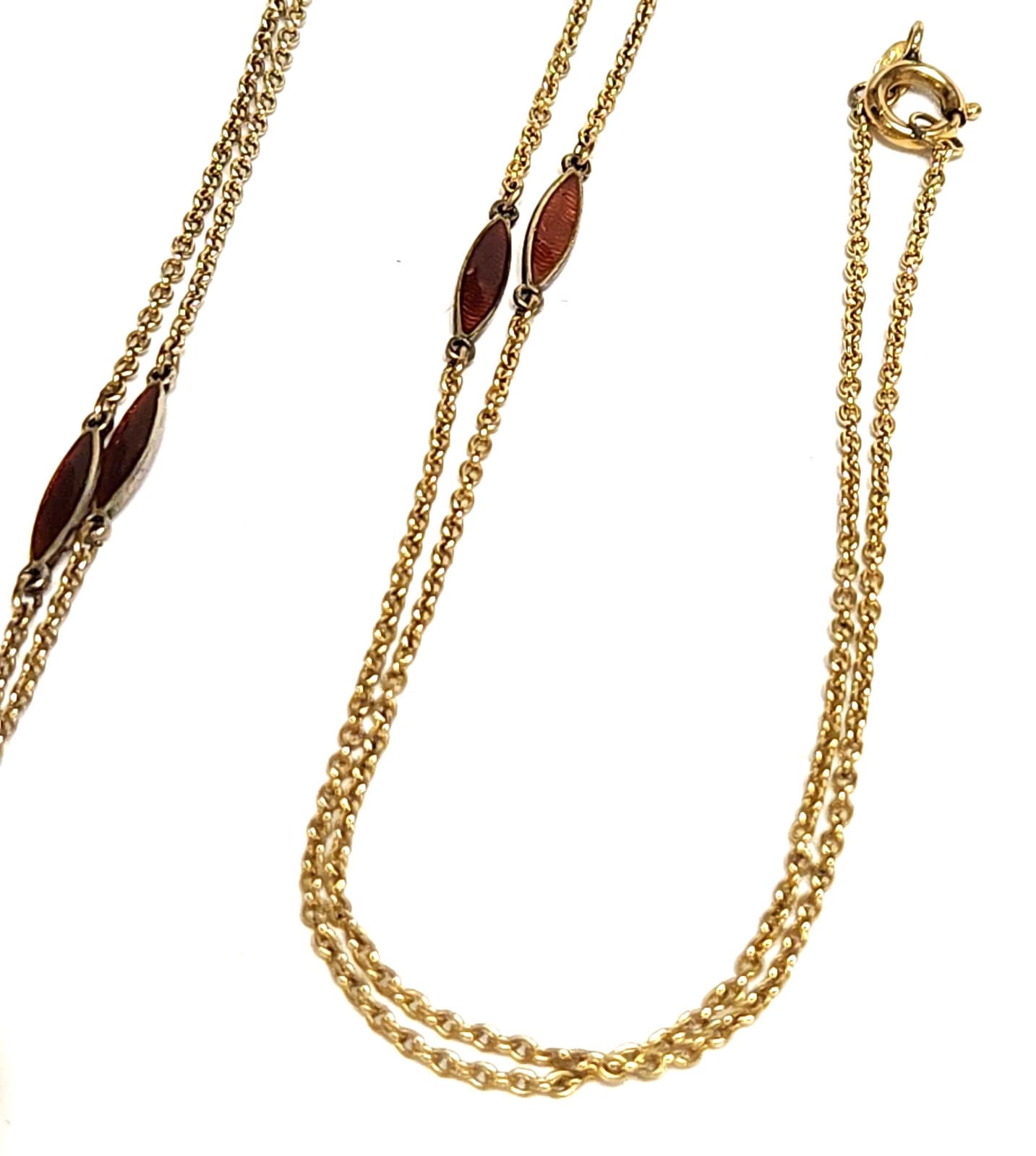 Vintage 60's Gold Plate Sterling Silver Red Enamel Nadine Watch Pendant Necklace 4