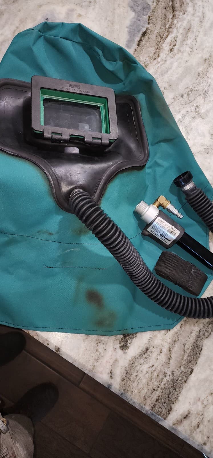 Abrasi-Blast Respirator Shoulder Length Hood MSA Vortec Cooling Tube- 2283