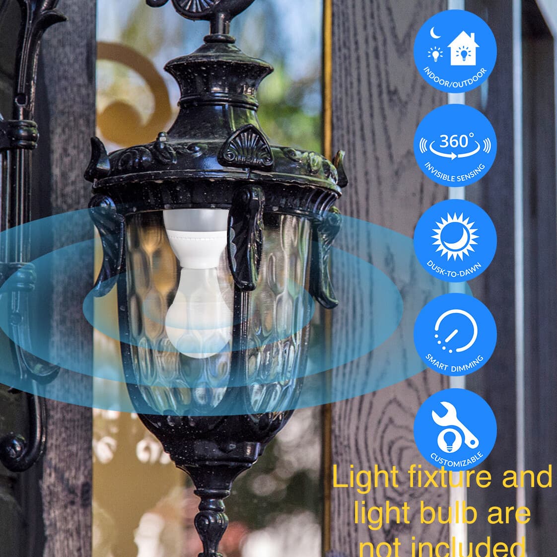 LED Bulb Lamp Sockets Radar Sensor SMART Dusk to Dawn Indoor Outdoor