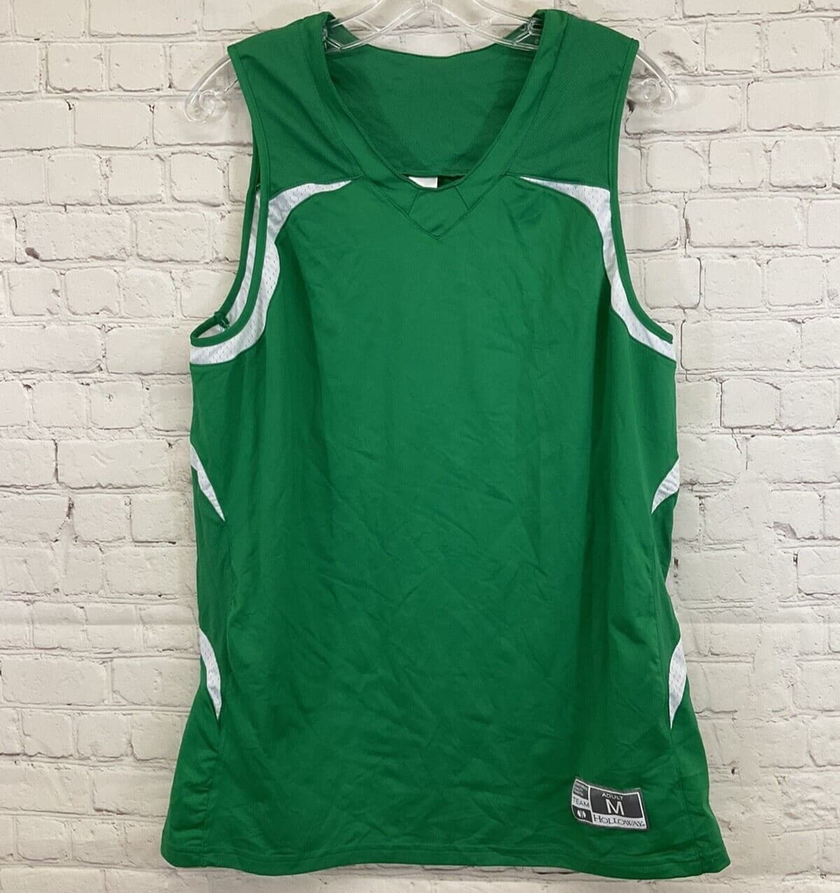 Holloway Adult Unisex Team 4052 Medium Kelly Green White Basketball Jersey New