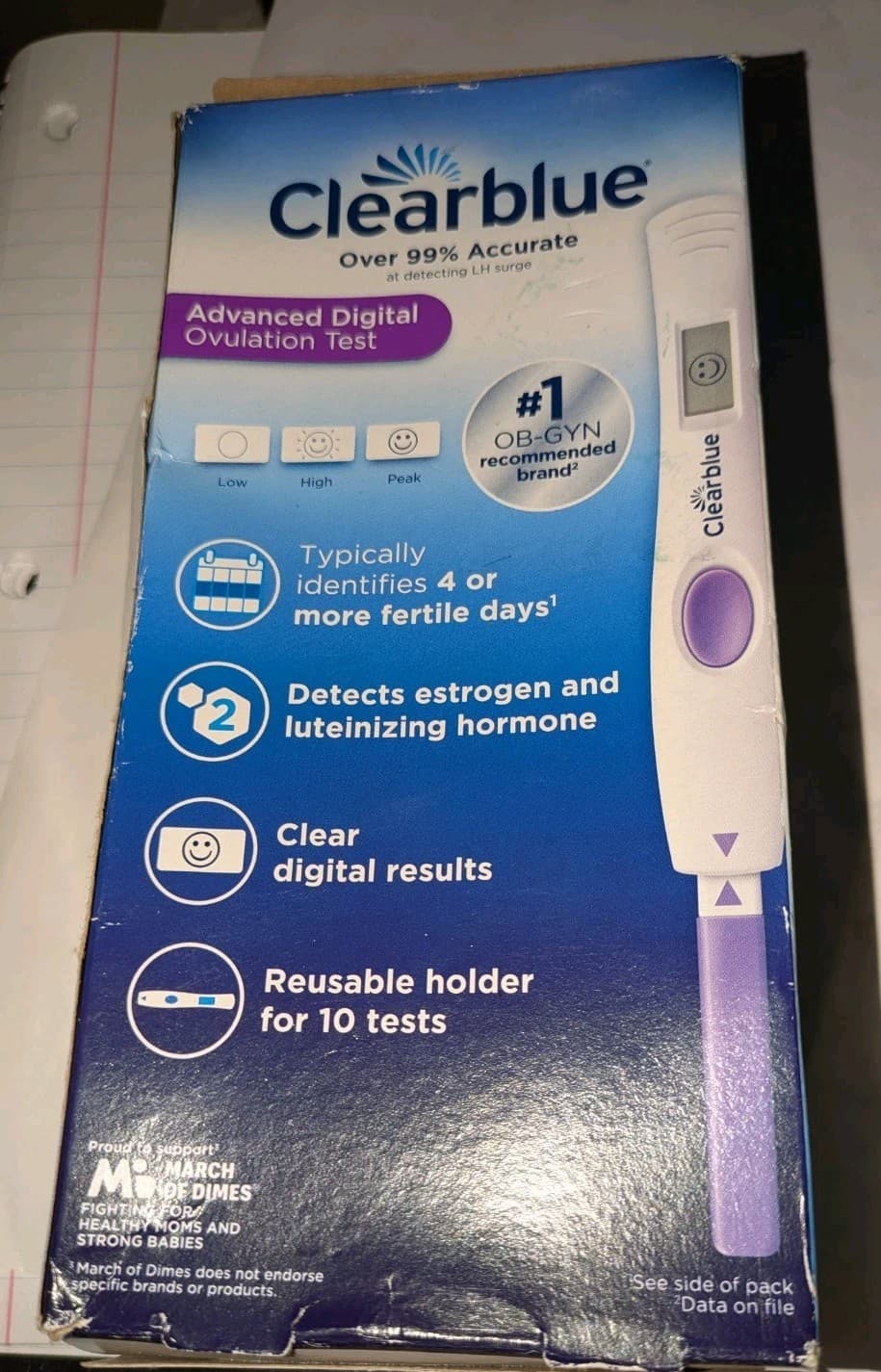 Clearblue Advanced Digital Ovulation Test (10 Count) Exp. 1/2026 Damaged Box 2