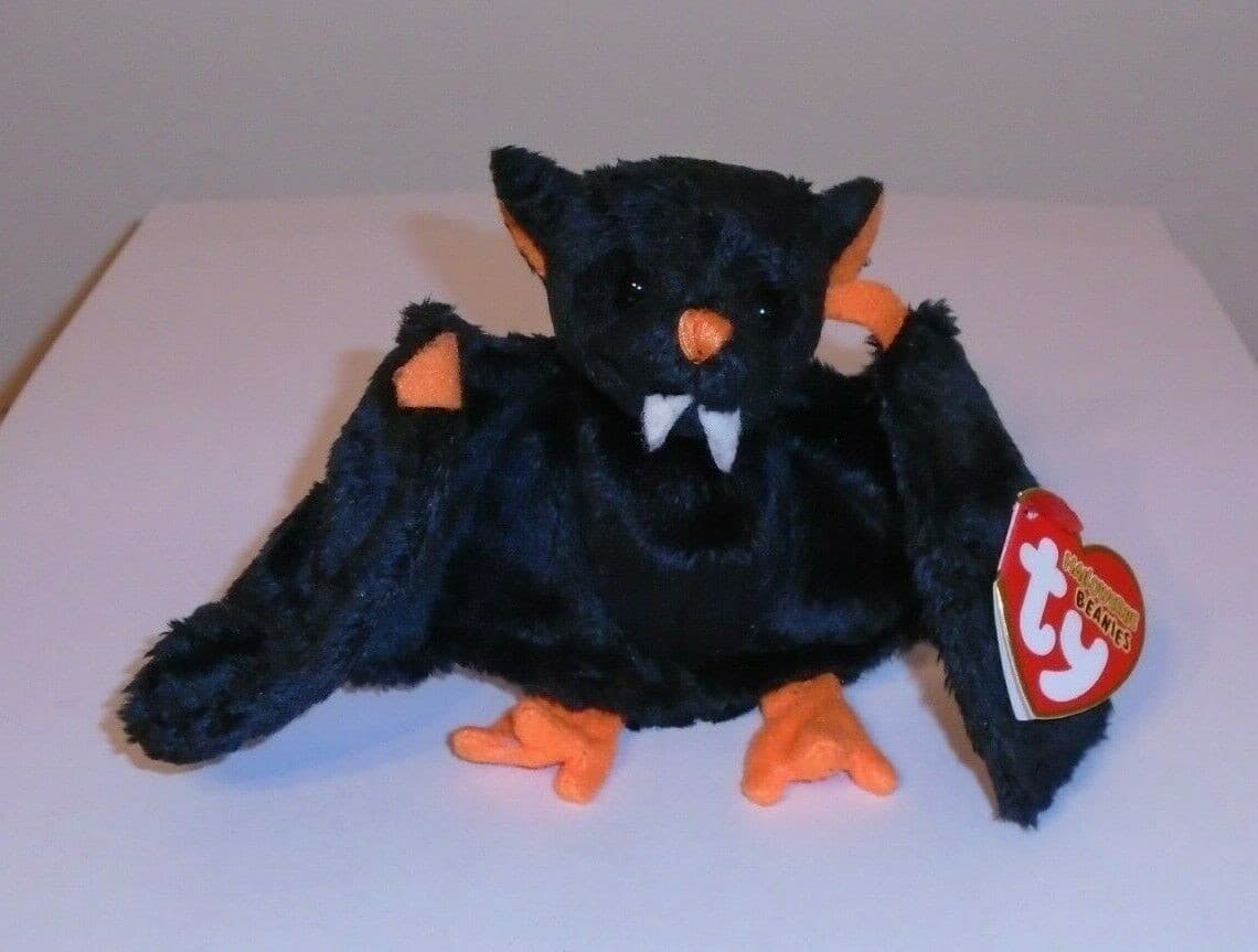 Ty 2004 HALLOWEENIE BEANIE Halloween Set Bat-e Fraidy Quivers Scared-e & Tricky 2