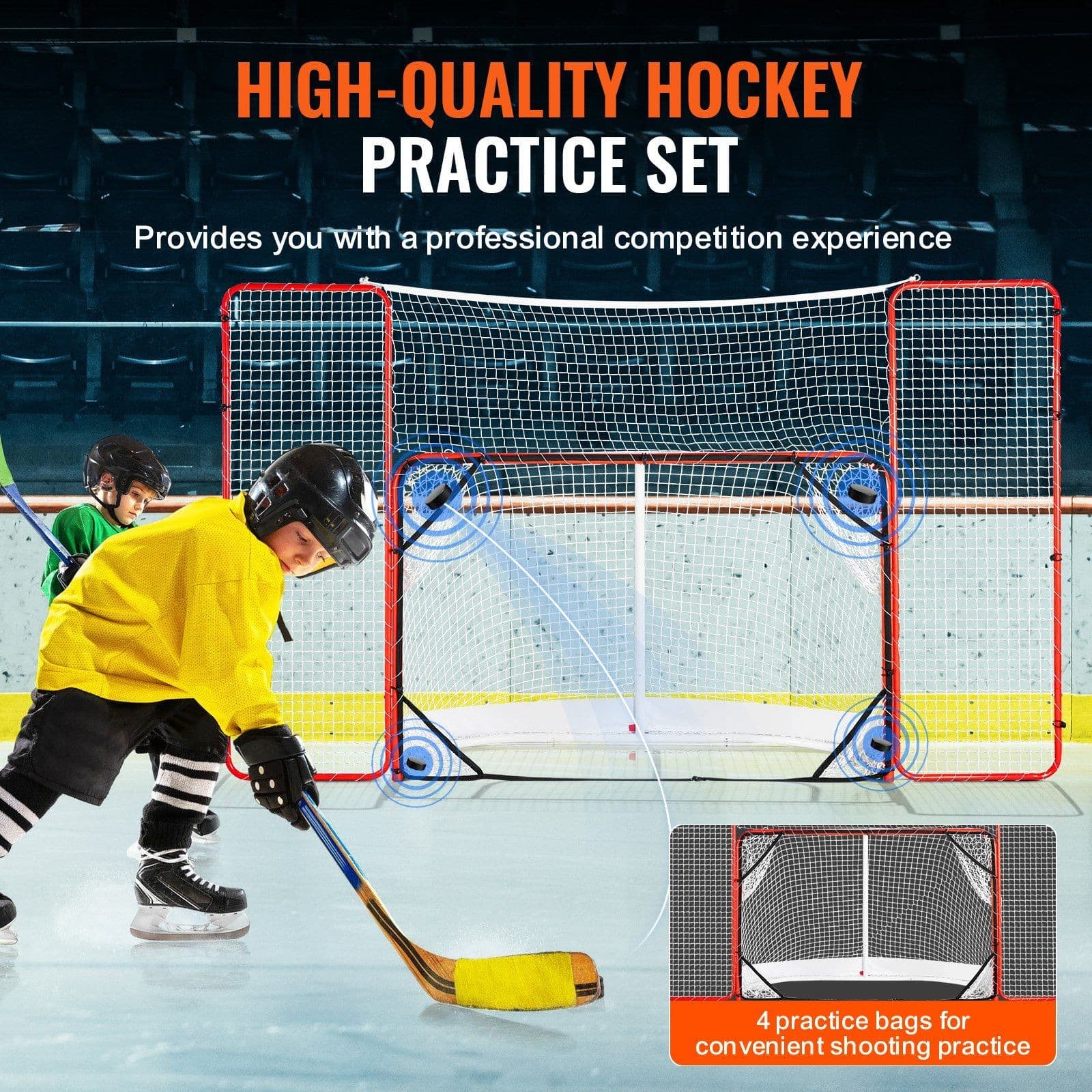 72" Steel Hockey Goal with Backstop & Targets for Street & Outdoor Use 3