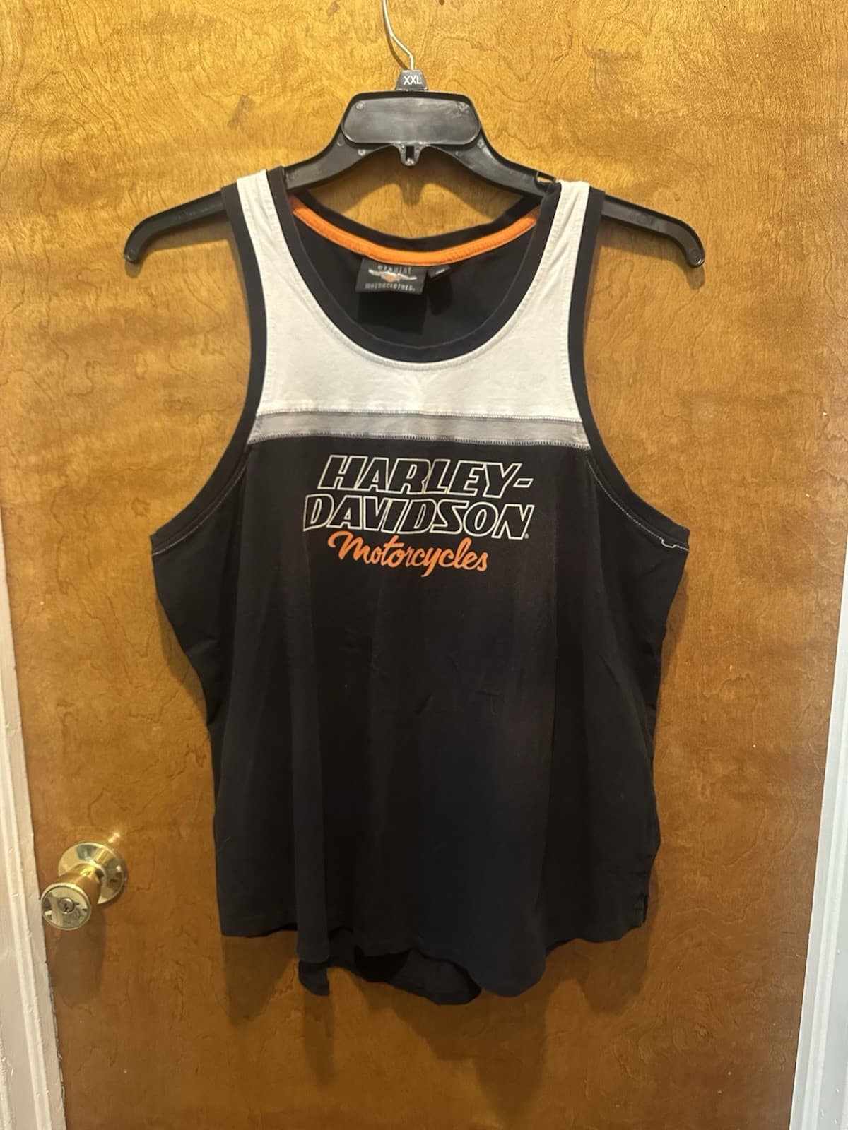 Harley Davidson plus sized tank top black and white motorcycle tank 2XL