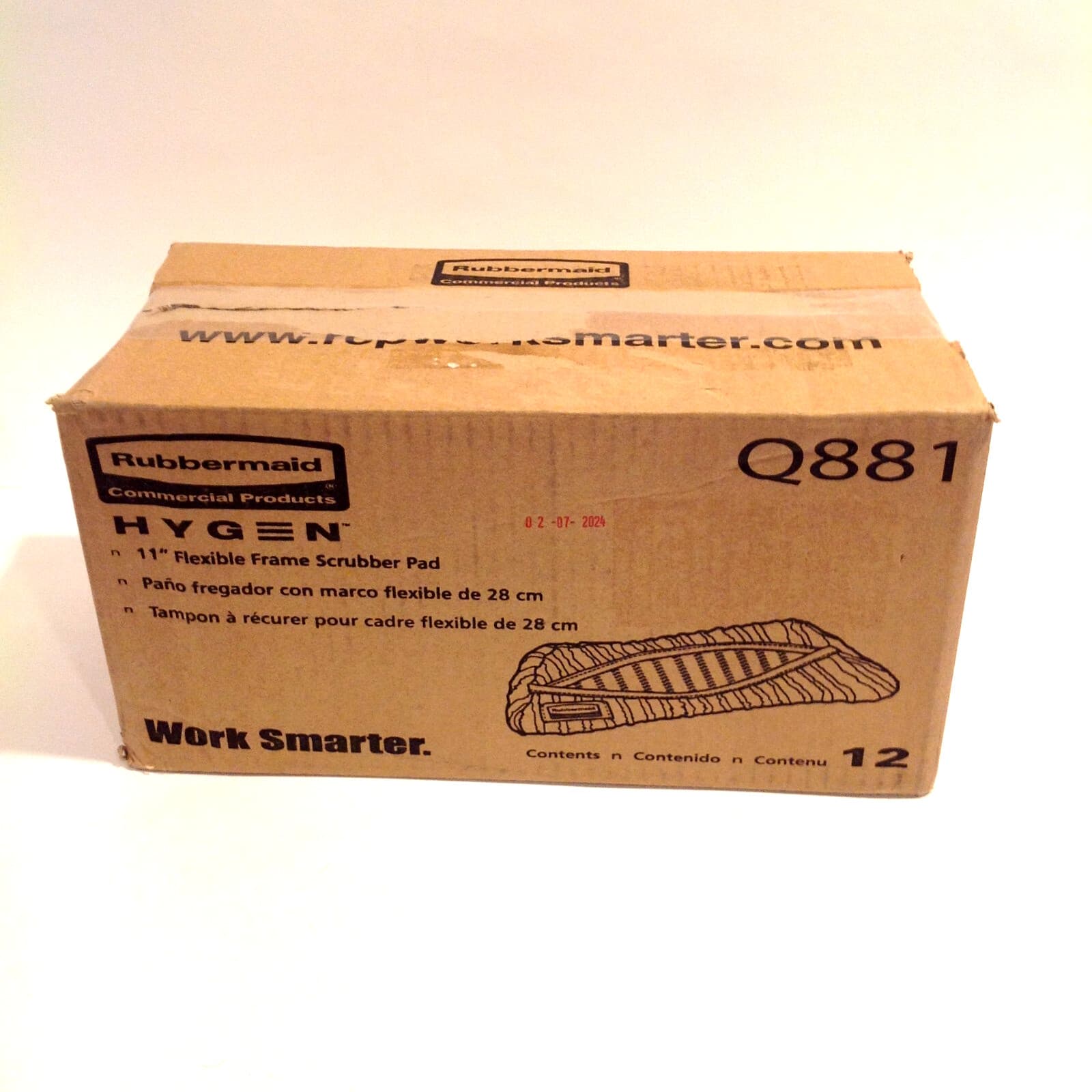 12 Rubbermaid HYGEN Q881 Flexi-Frame 11" Yellow Microfiber Scrubbing Wet Mop Pad 5