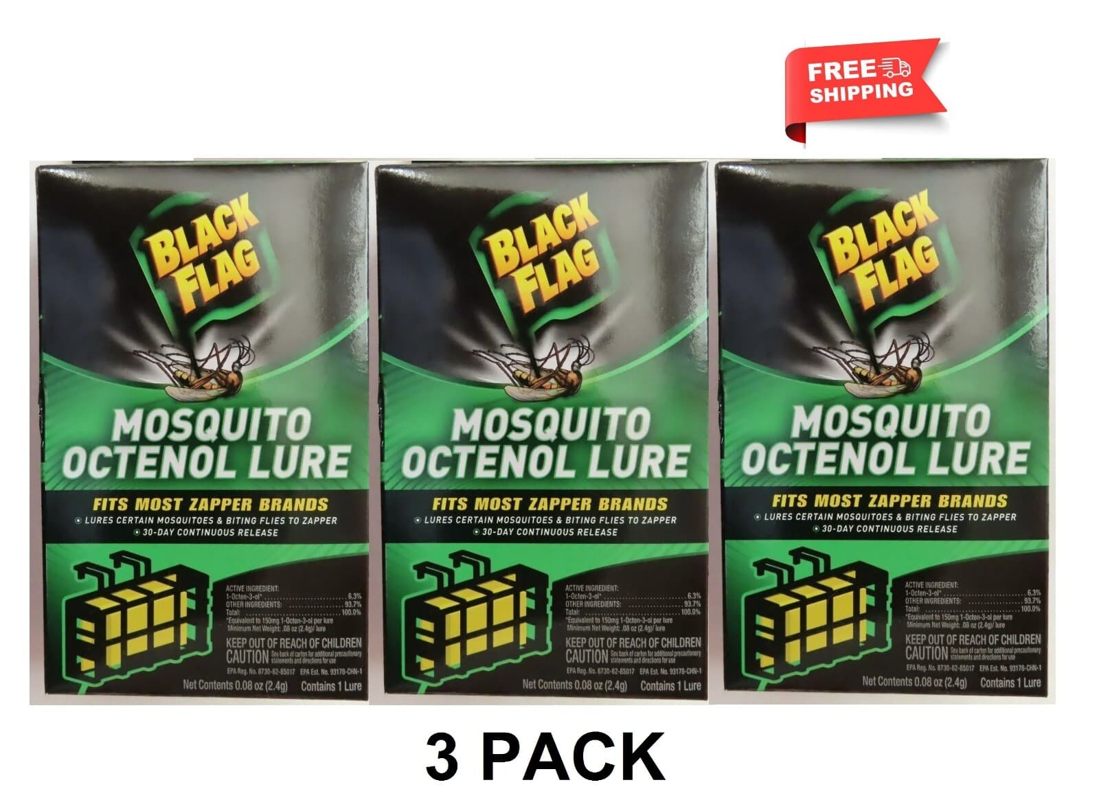 Black Flag Mosquito Octenol Lures - Model BZ-OCT1 (3 PACK) NEW