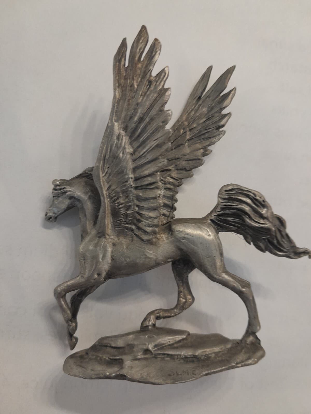SLN 1980 Pewter Pegasus Flying Horse Collectible Figurine 3.5" by 3.5" 2