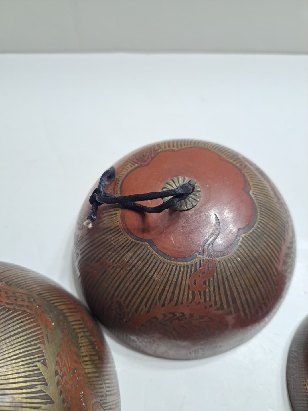 20th Century Chinese Brass Four Tier Cascading Temple Bell with Dragon... 5