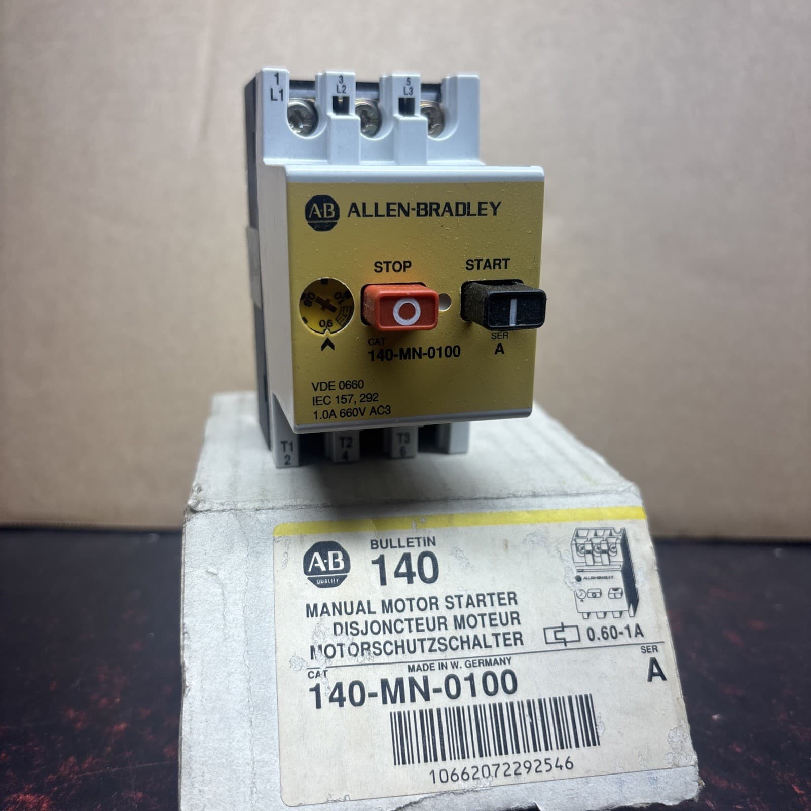 Allen-Bradley 140-MN-0100 Manual Motor Starter/Circuit Breaker Bulletin 140
