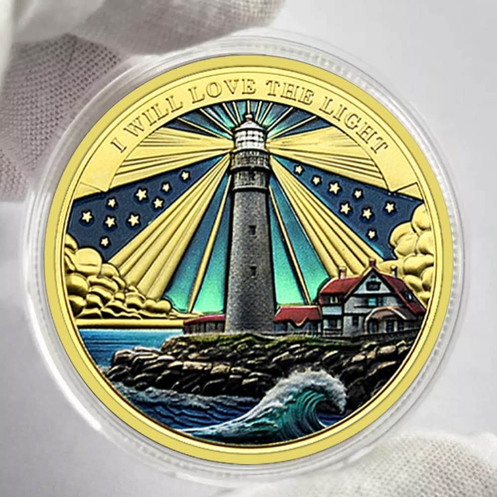 Light Ocean Gold Plated Challenge Coin Art Crafts Commemorative Medal Ornament 3