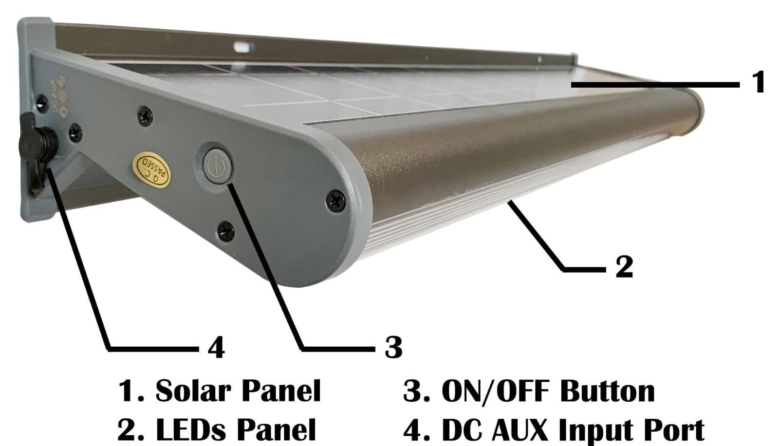 Solar Aluminum All-Night-On Wall Flood Sign Ad LED Light w/ free AUX solar panel 3