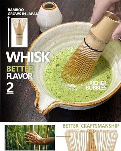 Matcha Whisk Set with Matcha Bowl, Matcha Bamboo Whisk, Scoop, Sifter, matcha 5
