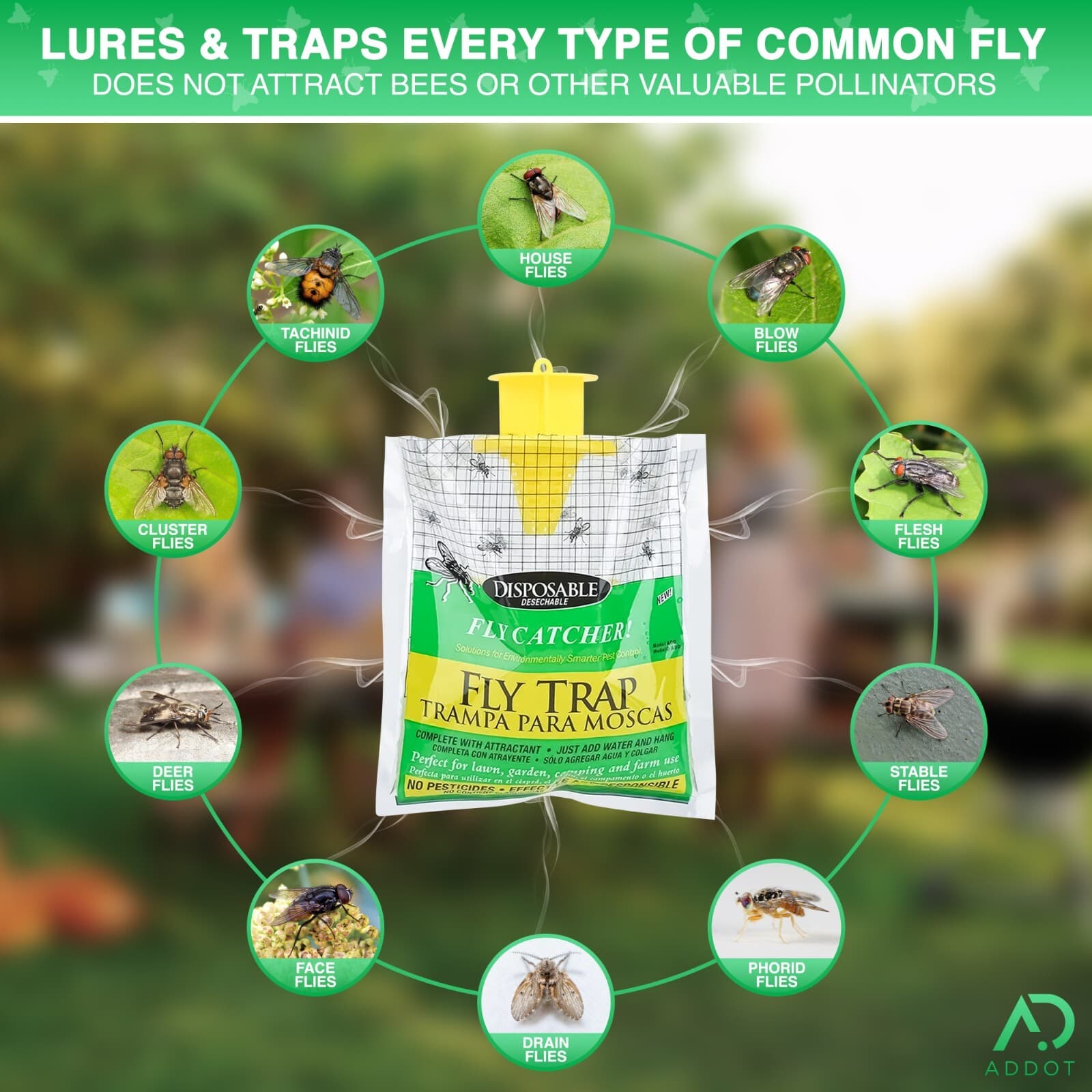 10 PACK Outdoor Fly Traps Disposable Hanging Outdoor Catcher Bag -US Shipping 6