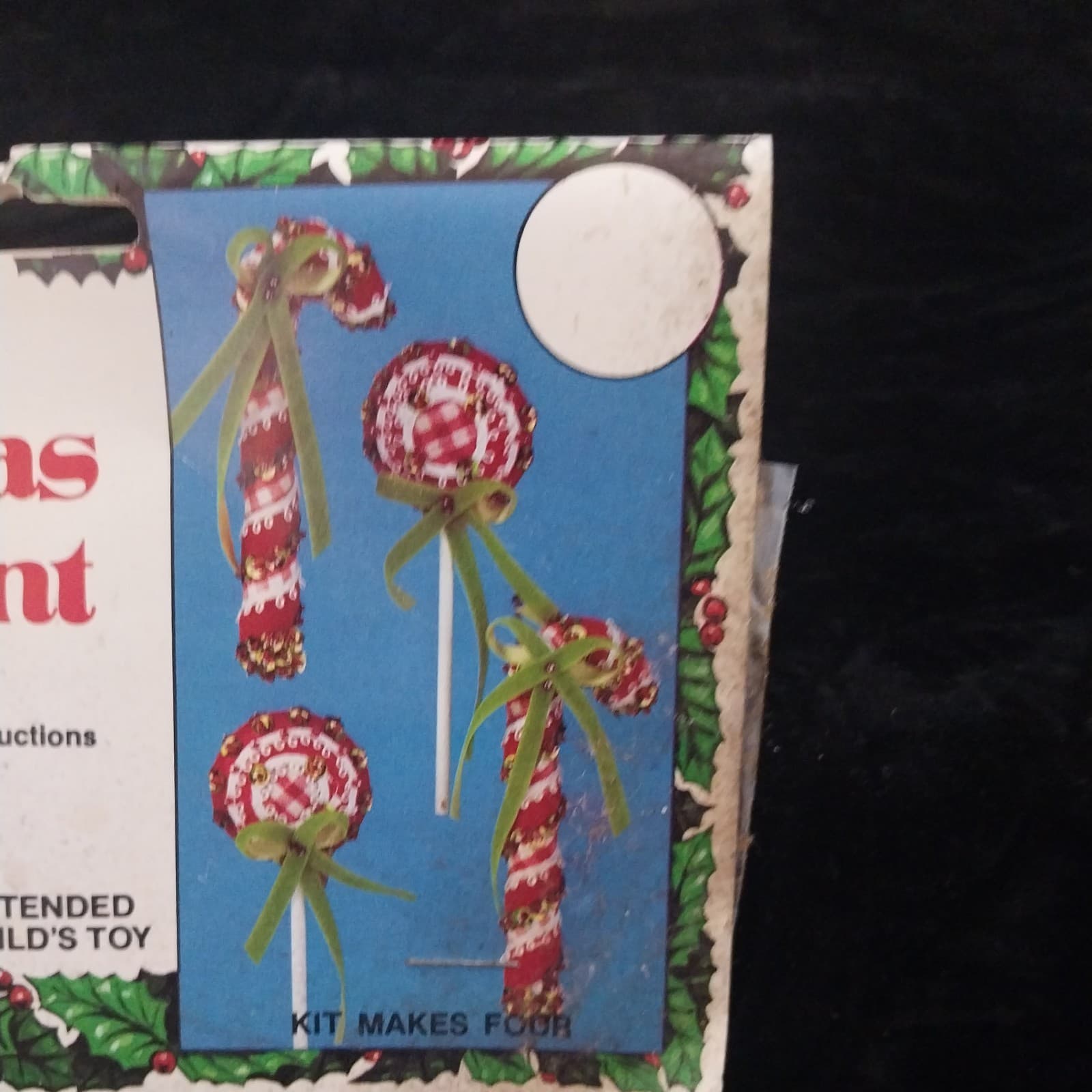 VTG Holiday Walco Candy Canes & Candy Sequin Bead Christmas Ornament Kit 4024  2