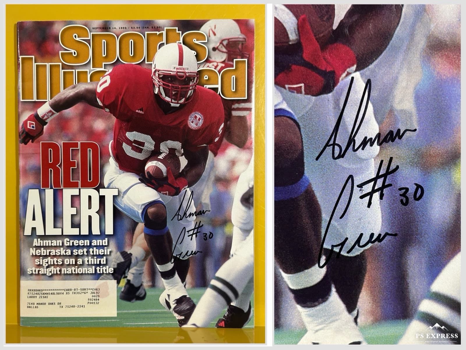 Ahman Green Signed Sports Illustrated Nebraska Packers Autograph NFL NCA