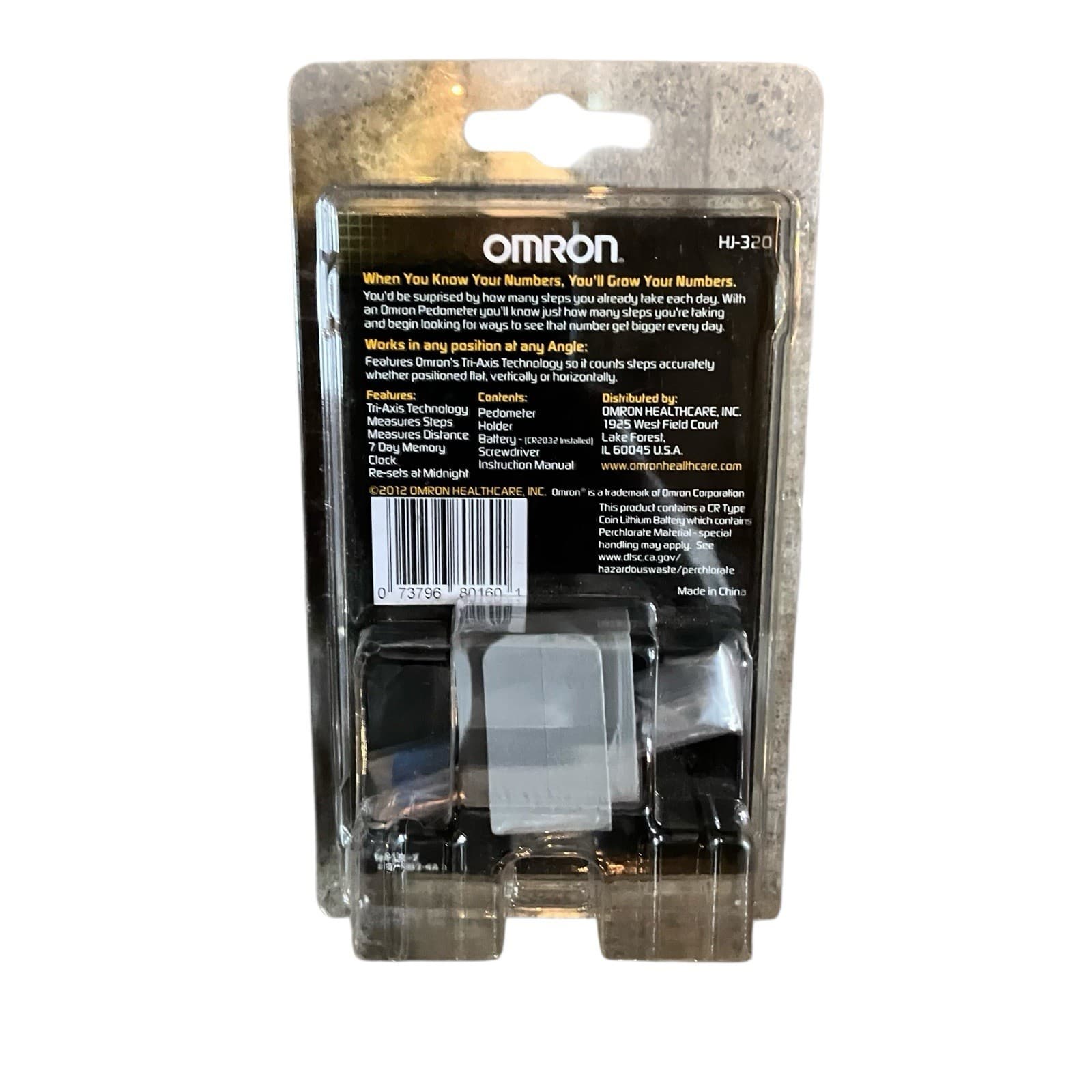 Omron Pedometer HJ-320 7-day Memory Clock Tri-Axis Technology Steps Tracking New 3