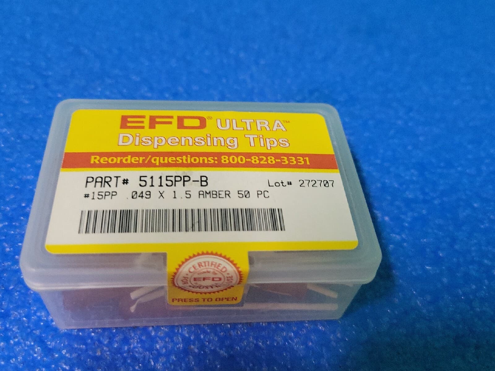 EFD 5115PP-B   #15PP Dispensing Tip .049 x 1.5" (Nordson 7018080) 40 tips/box 2