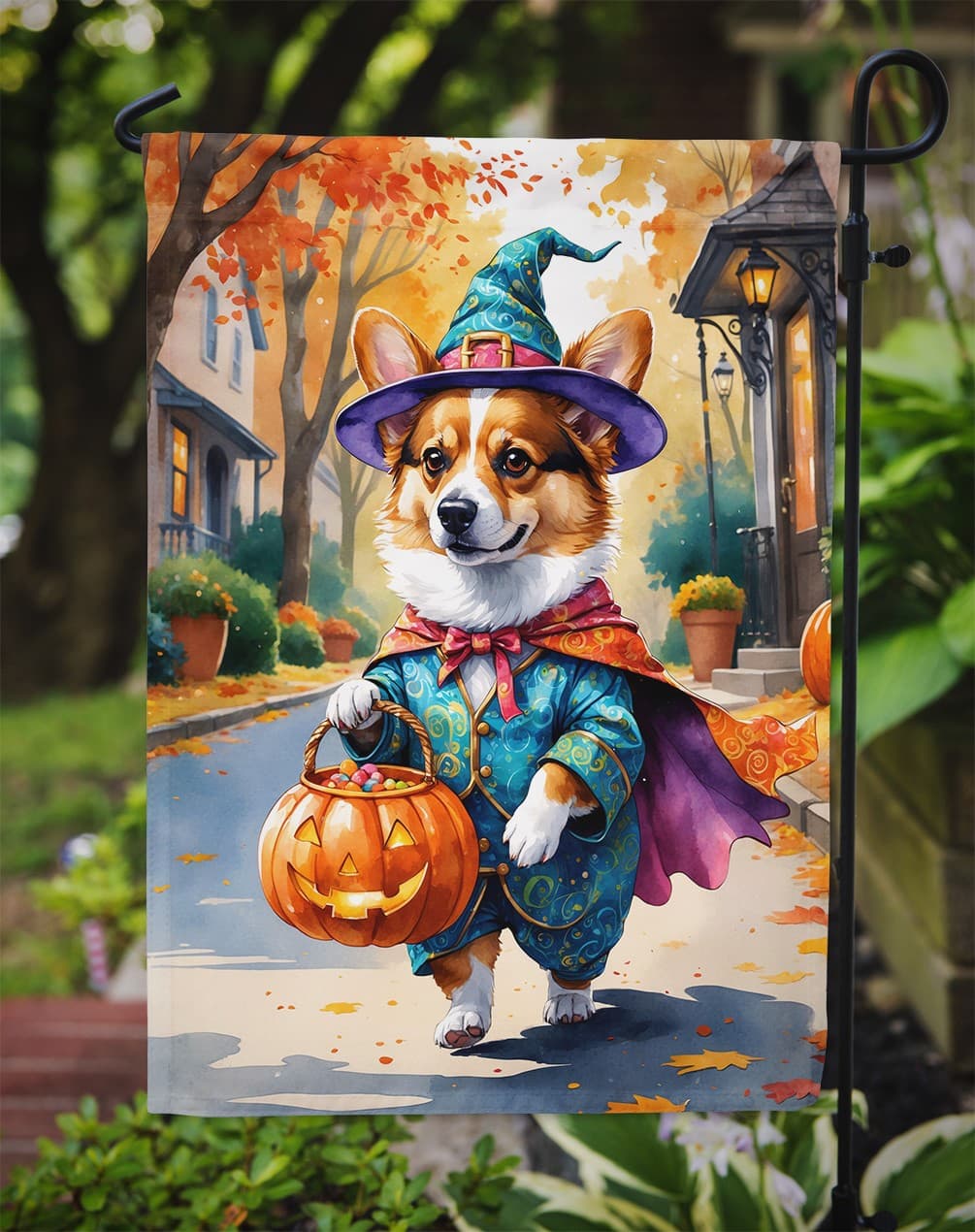 Corgi Halloween Trickor Treat Flag Garden Size DAC8354GF 3