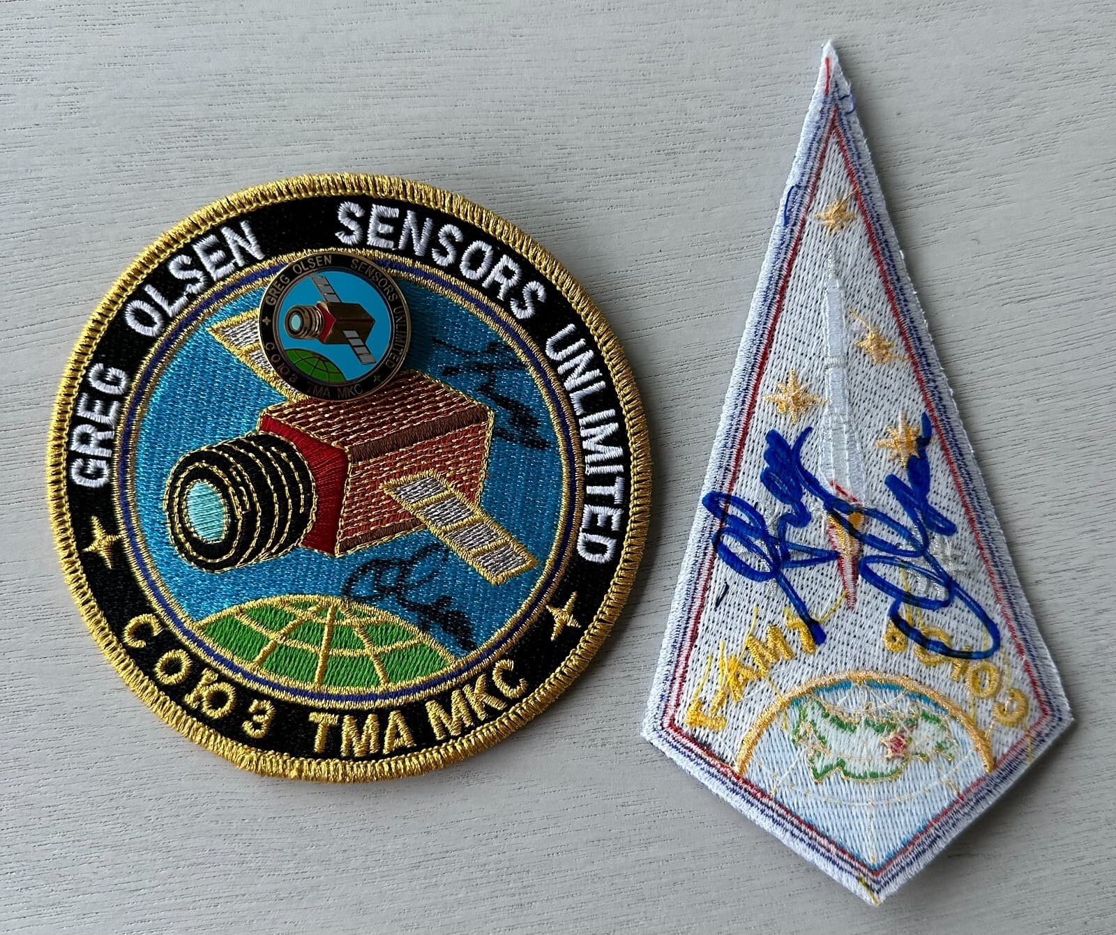 Greg Olsen Sensors Unlimited Soyuz TMA-7 flown patches 2