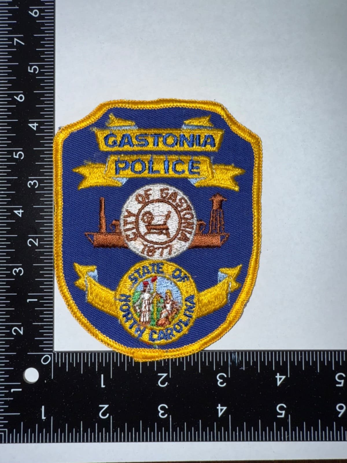 Gastonia Police Patch Vintage Obsolete