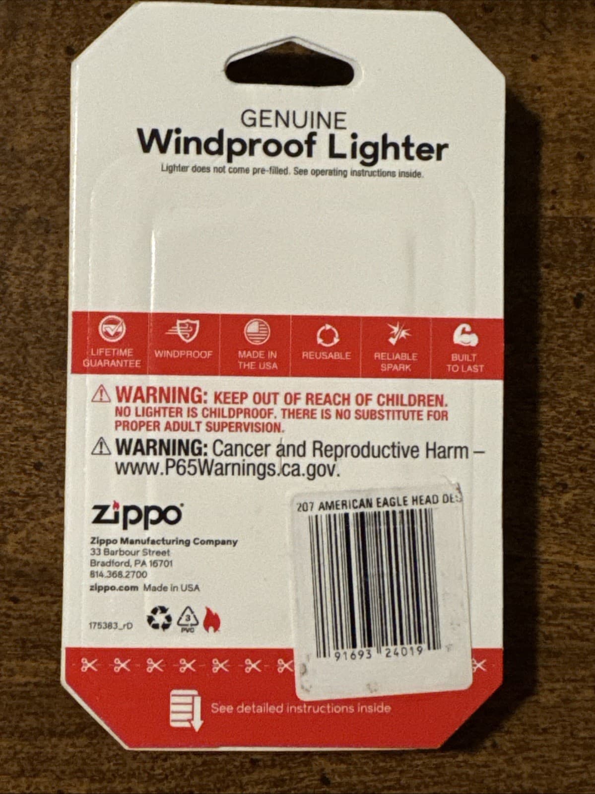 NEW Zippo Wind proof EAGLE-Flag Cigarette Lighter-Patriotic-Made In USA 3
