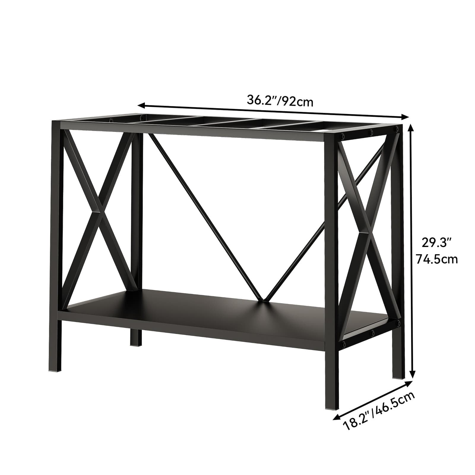 X-Shape 40 Gallon Fish Tank Stand 500lbs Capacity for Metal Aquarium Stand 4