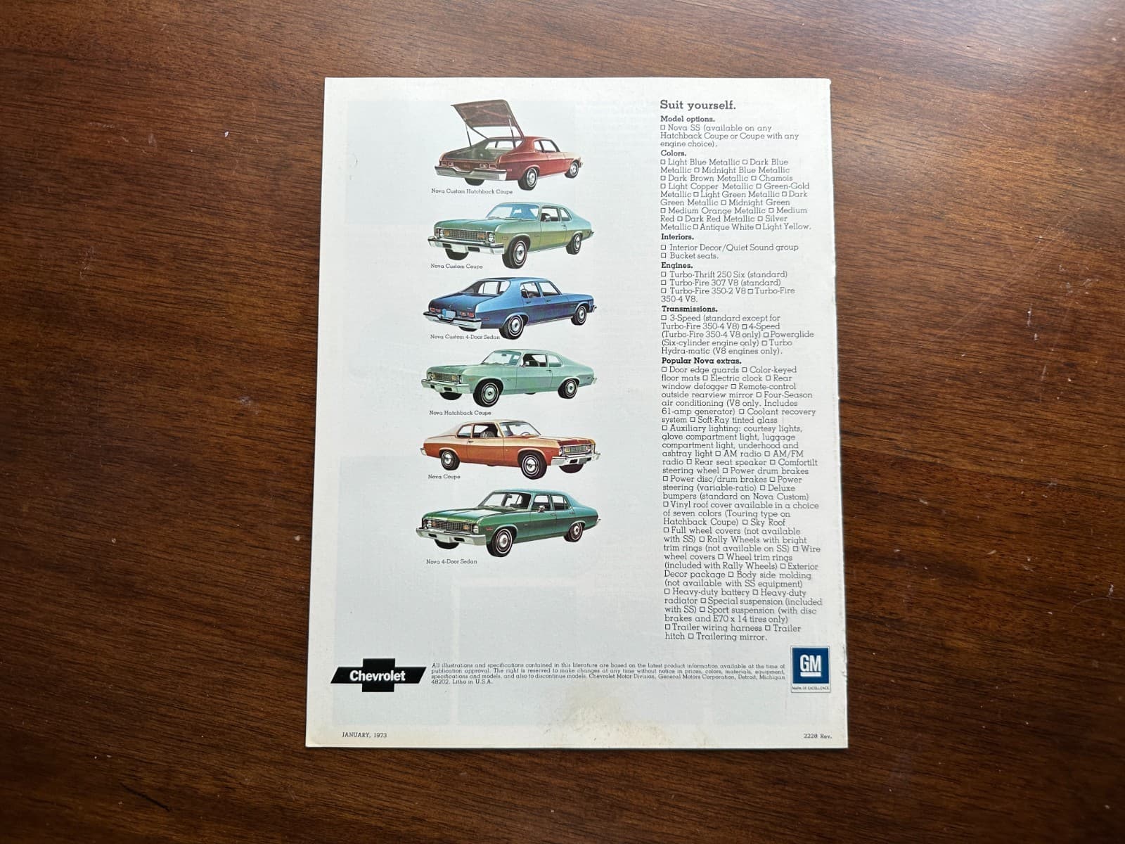 OEM 1973 Chevrolet Nova Dealer Brochure Booklet 4