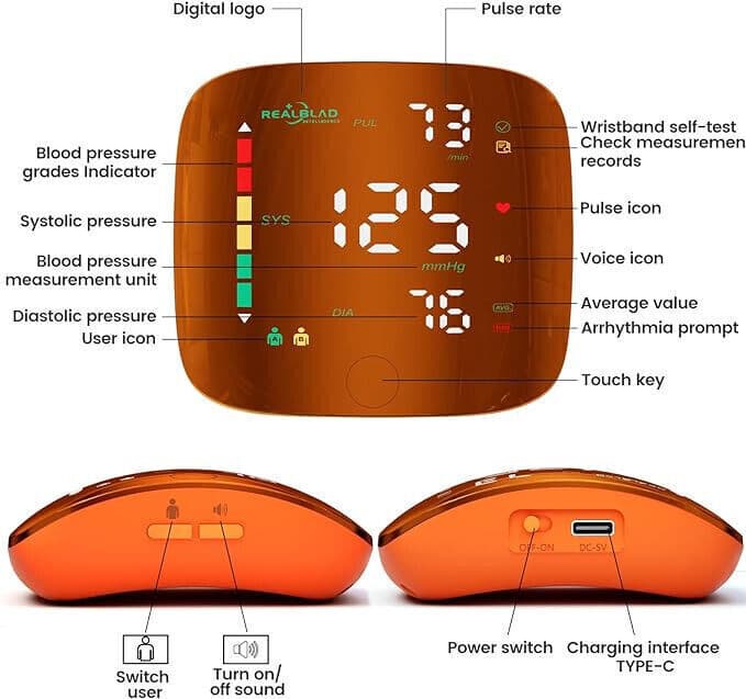 Digital Blood Pressure Monitor One-Touch Operation BP Monitor 6