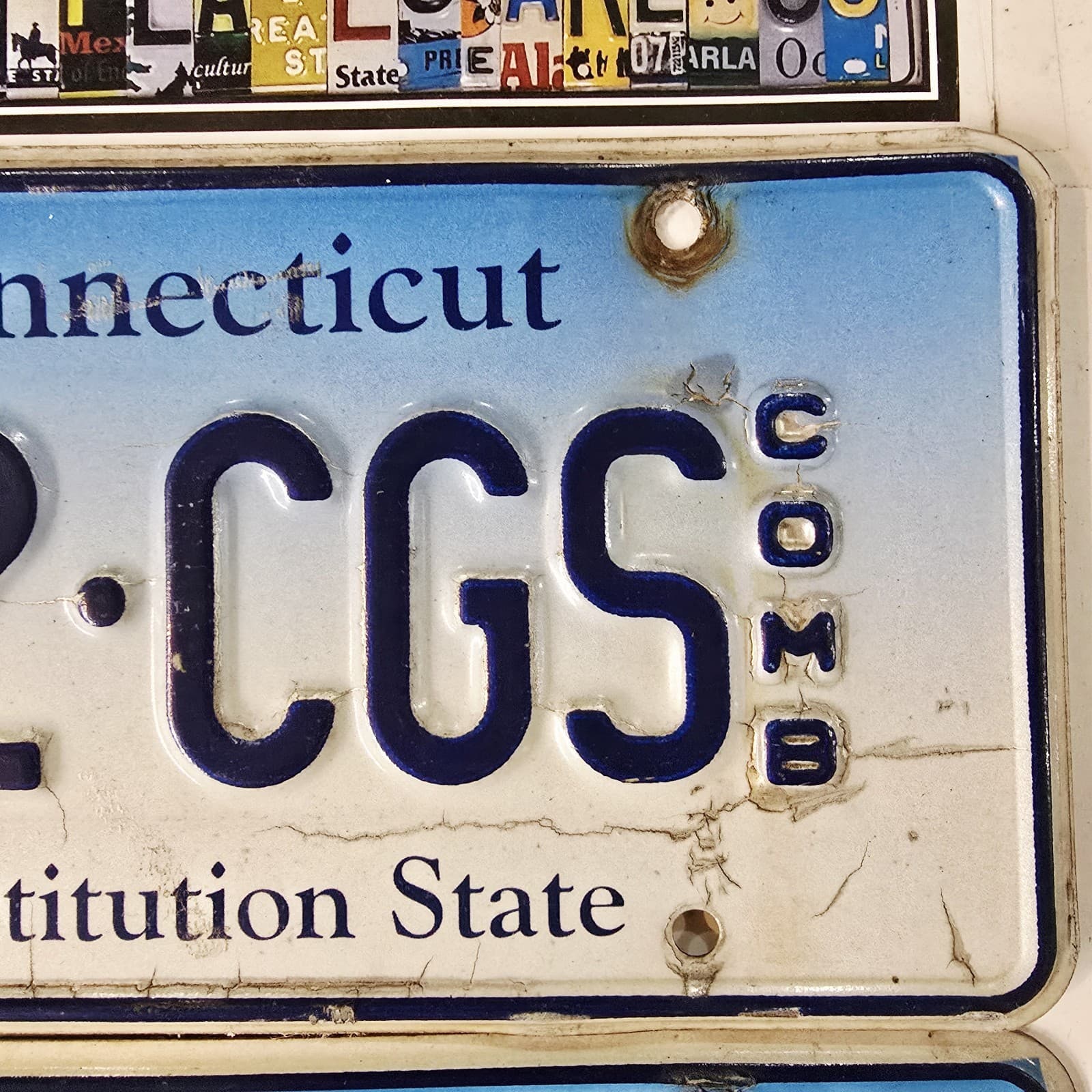 CONNECTICUT COMBINATION LICENSE PLATE PAIR 🔥FREE📬🔥 282 CGS ~ MATCHING SET 3