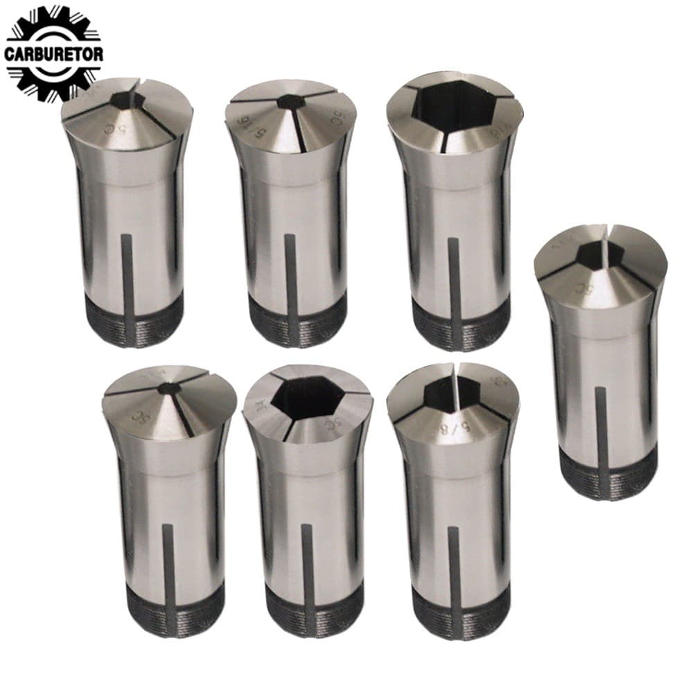 7Pcs Precision 5C Hex. Collet Set 1/4" 5/16" 3/8" 1/2" 5/8" 3/4" 7/8" TIR 0.0006 4