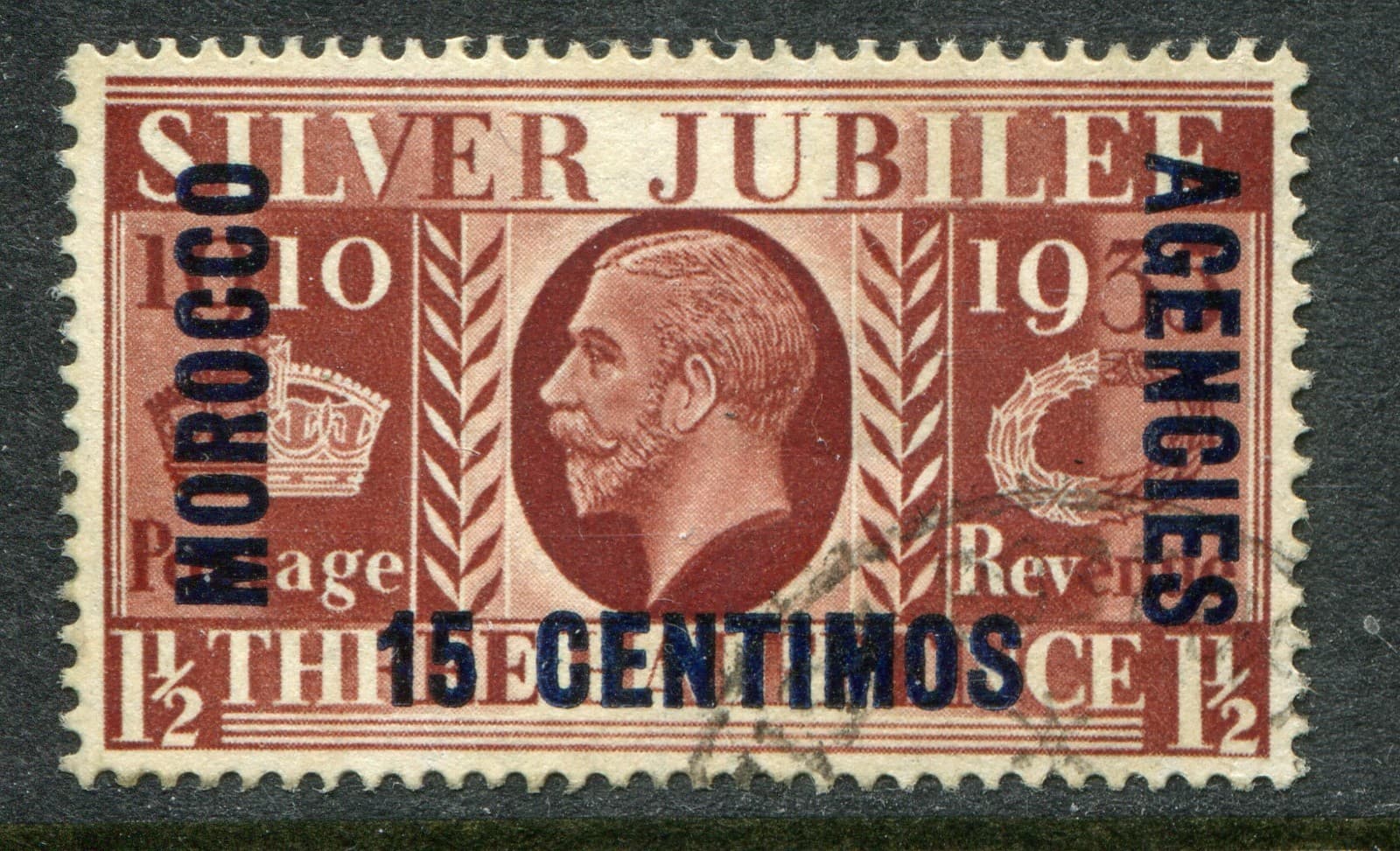 Morocco Agencies 1935 Silver Jubilee 15c/1½d SG 151 used (cat. £28)