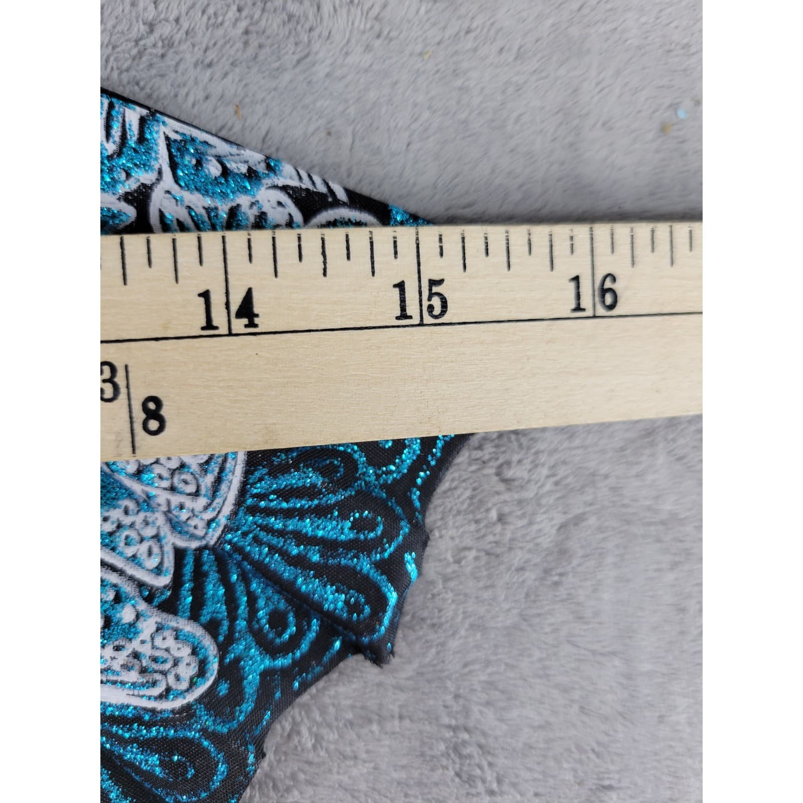 Black Gold Blue Butterfly Folding Hand Fan Dance Decor 15" Wide 3