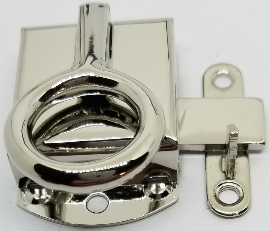 Left Hand Nickel Ring Wilson Napanee Cabinet Door Latch Hoosier Sellers antique