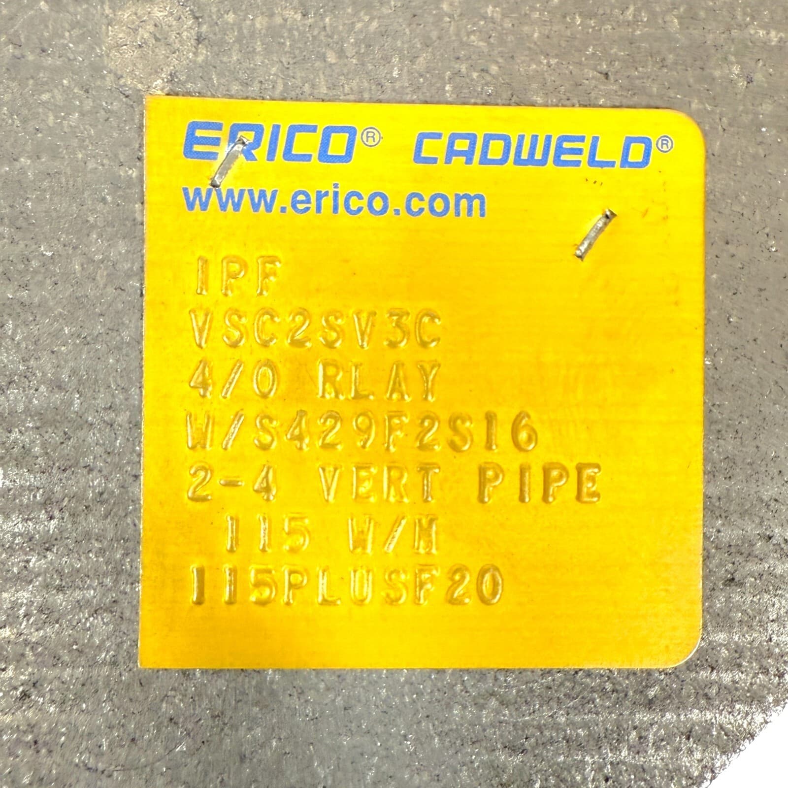 Erico Cadweld VSC2SV3C Graphite Mold for Cable to Vert Pipe Welding 4/0 5