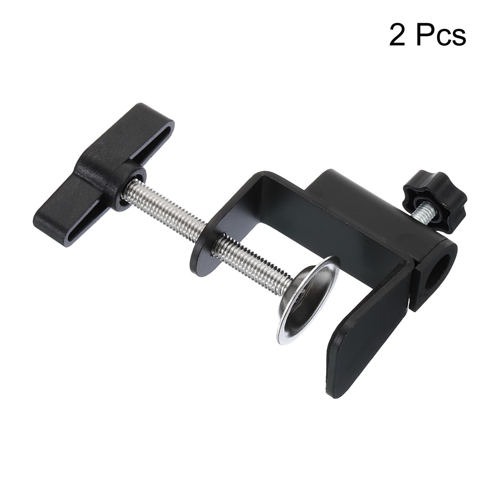 2sets 0.49" Hole Dia Desk Clamp Universal C-Clamp Base with Adjustable Screw 3