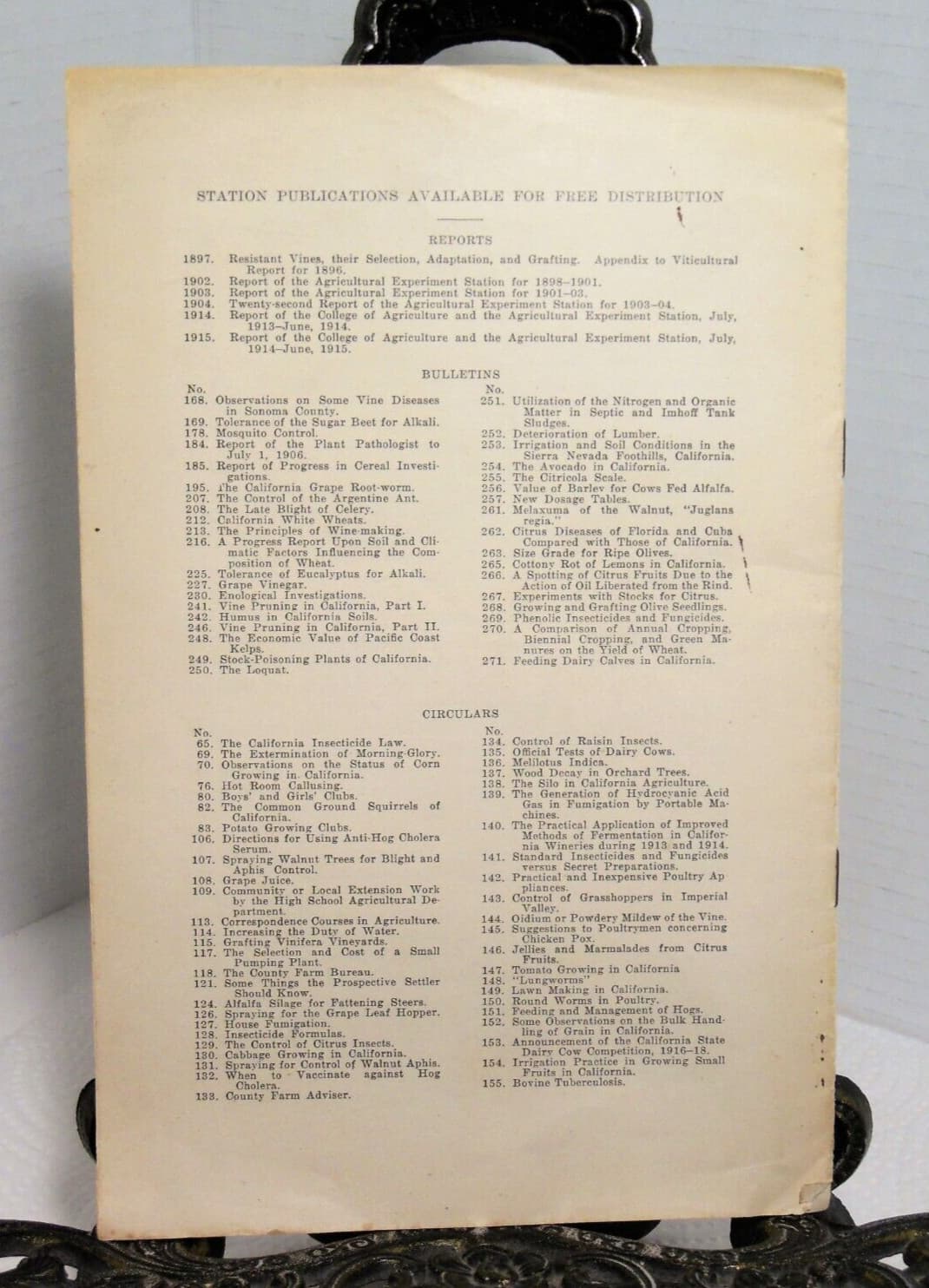 1916 Wheat Yield Comparison Annual Biennial Cropping and Green Manures Bulletin 2